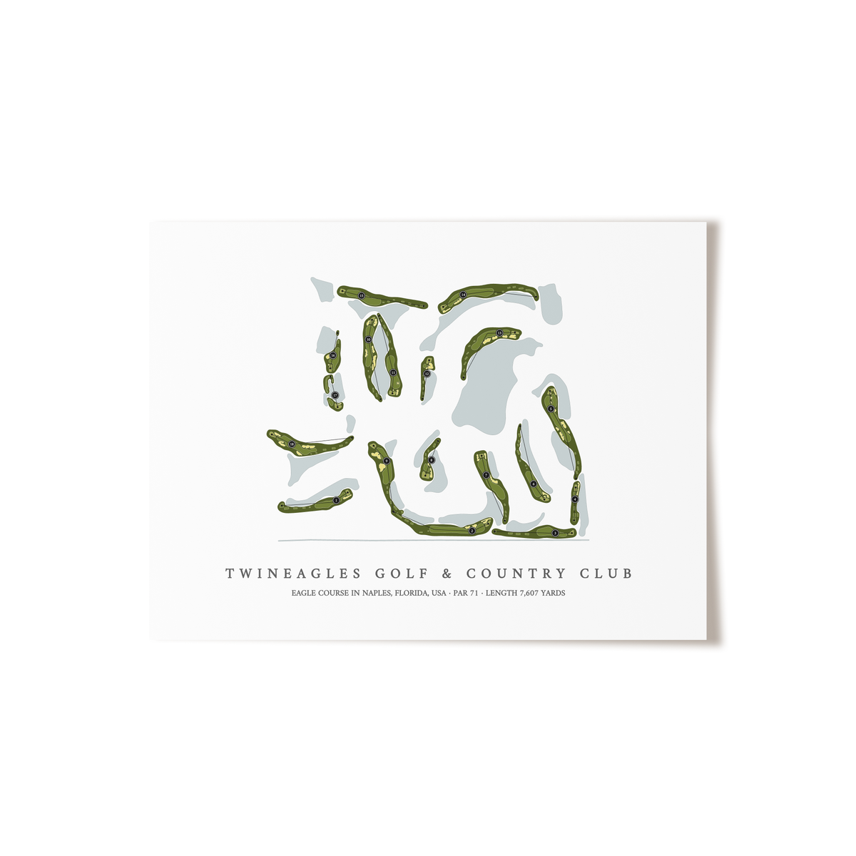 TwinEagles Golf & Country Club - Eagle Course | Golf Course Map | Unframed