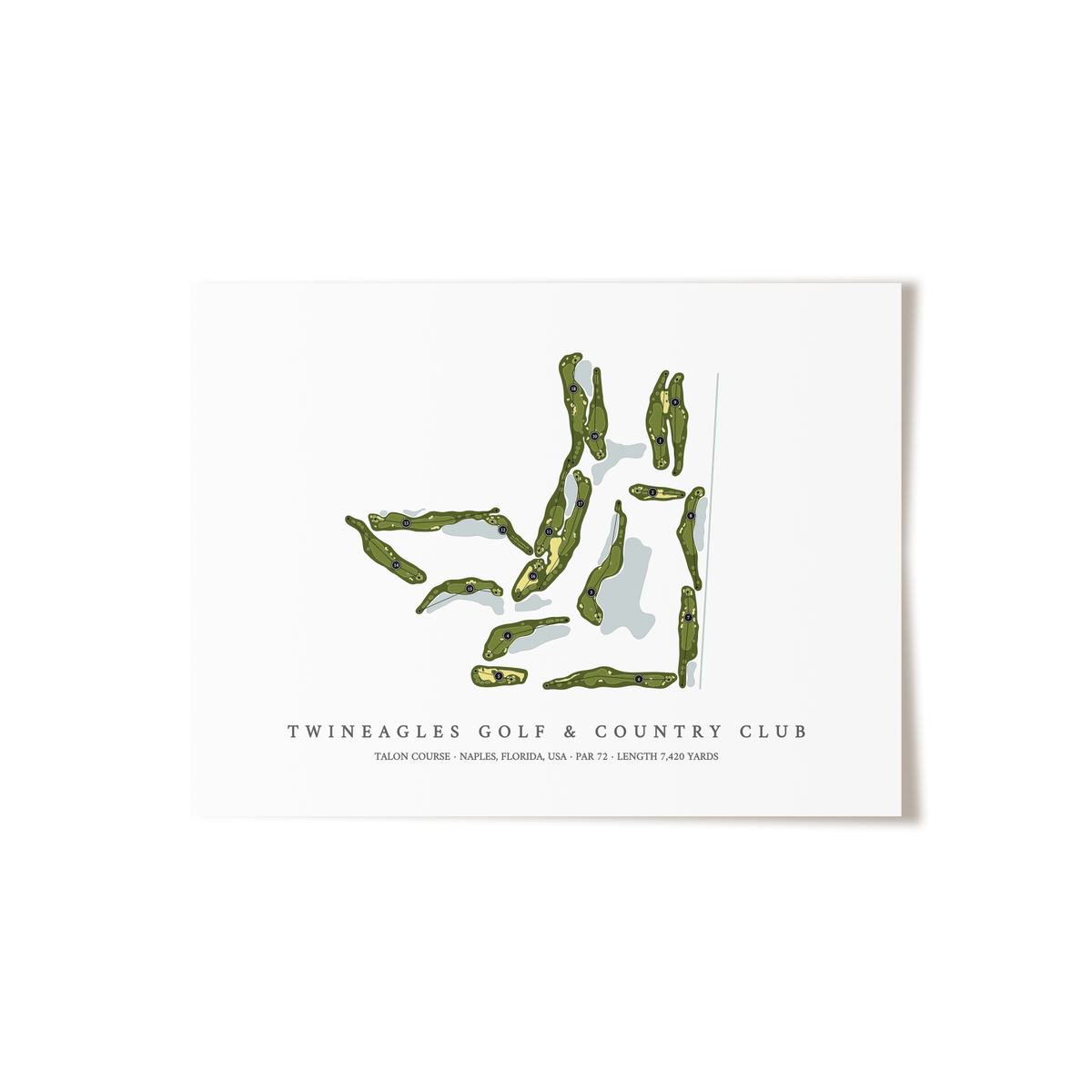 TwinEagles Golf & Country Club - Talon Course | Golf Course Map | Unframed