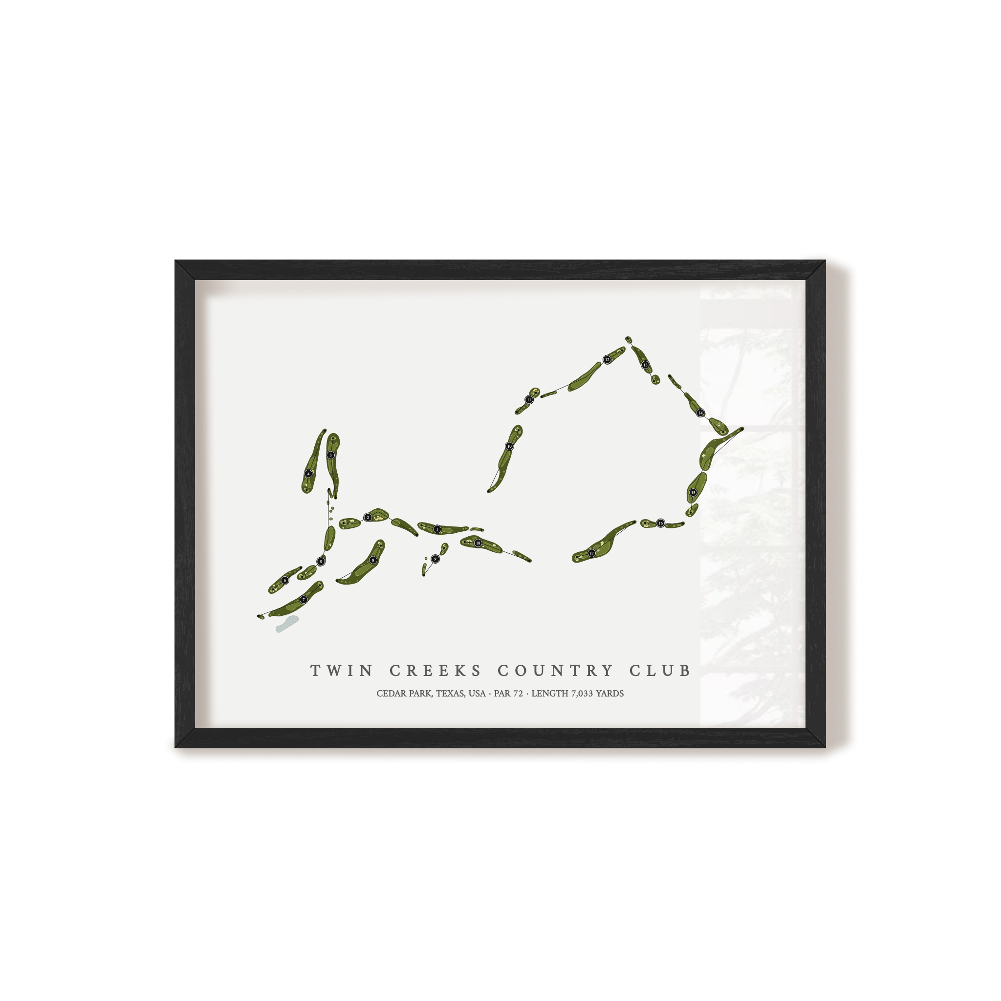 Twin Creeks Country Club | Golf Course Map | Black Frame