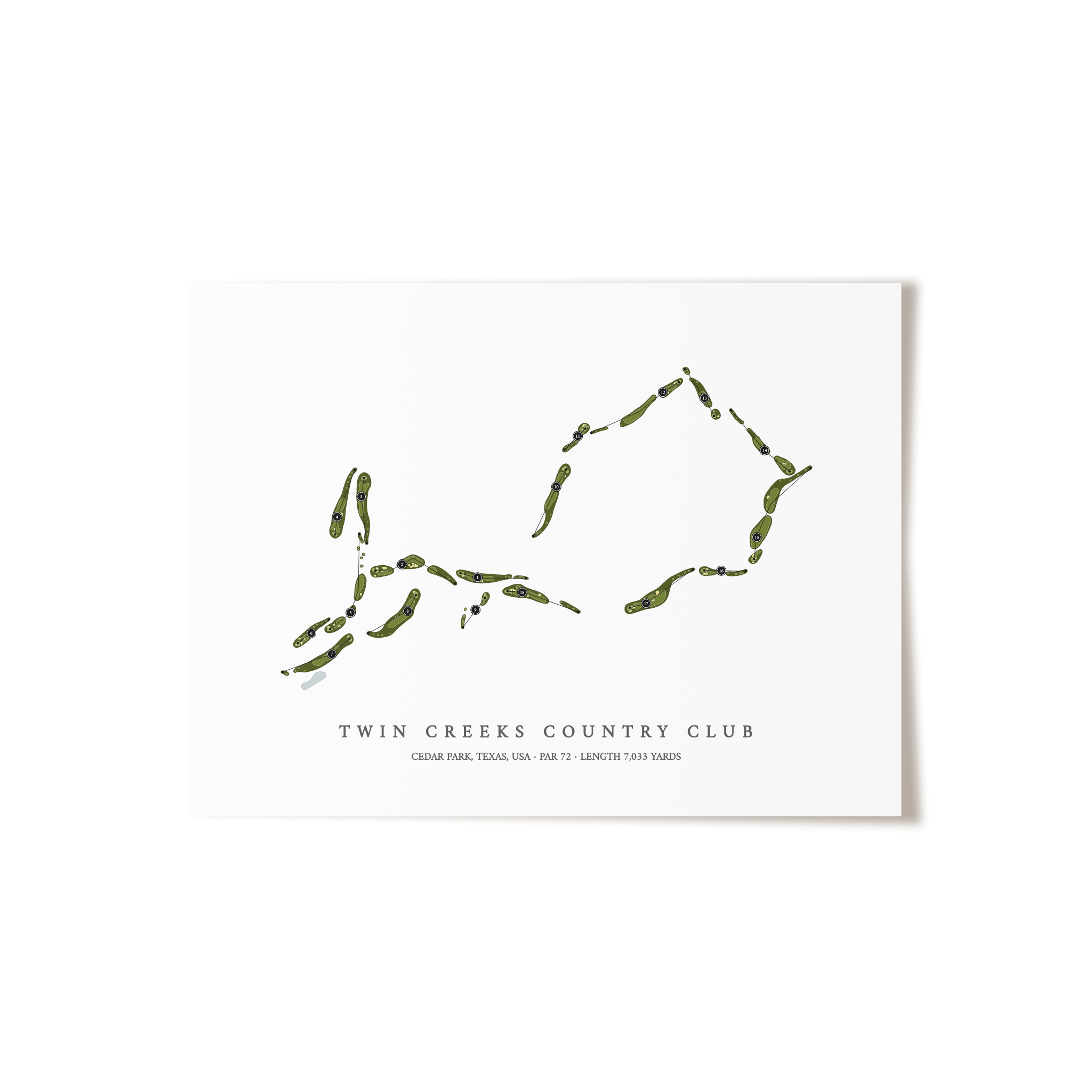 Twin Creeks Country Club | Golf Course Map | Unframed