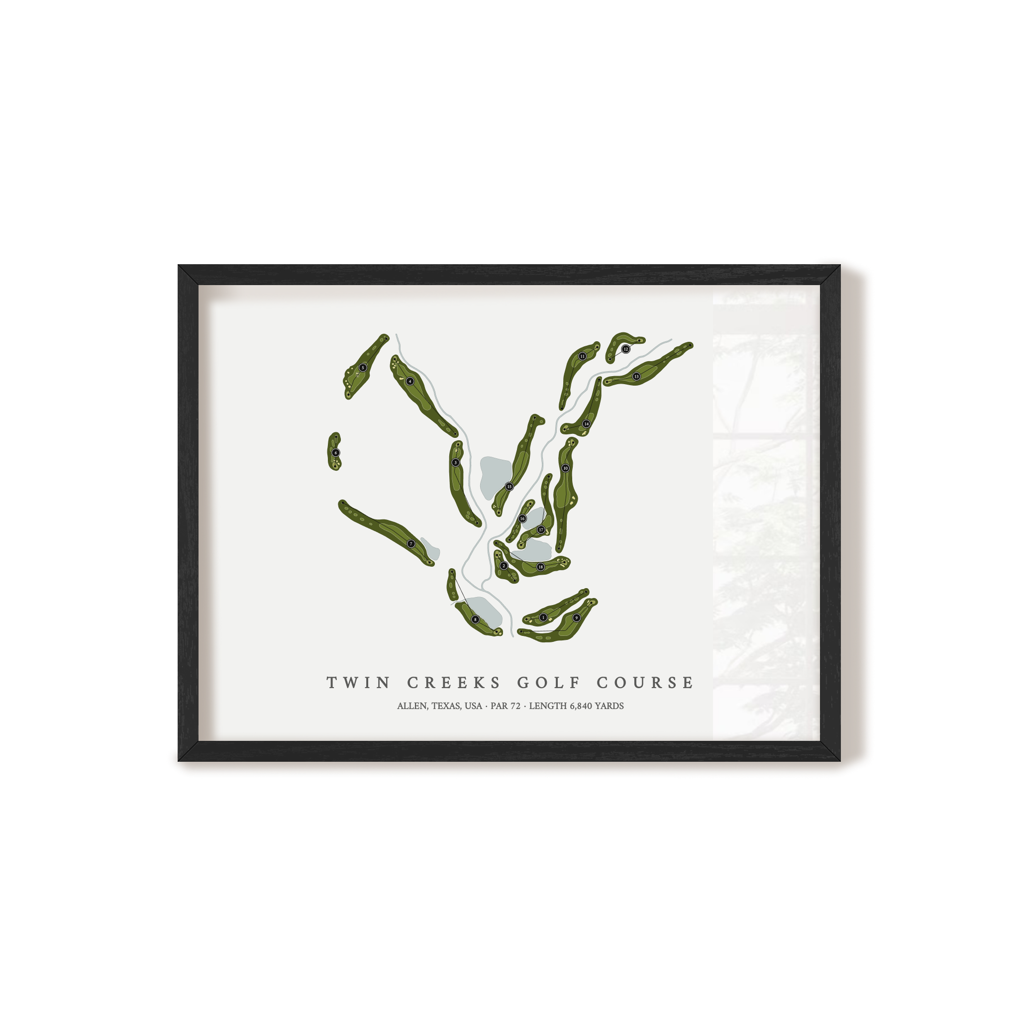 Twin Creeks Golf Course | Golf Course Print | Black Frame