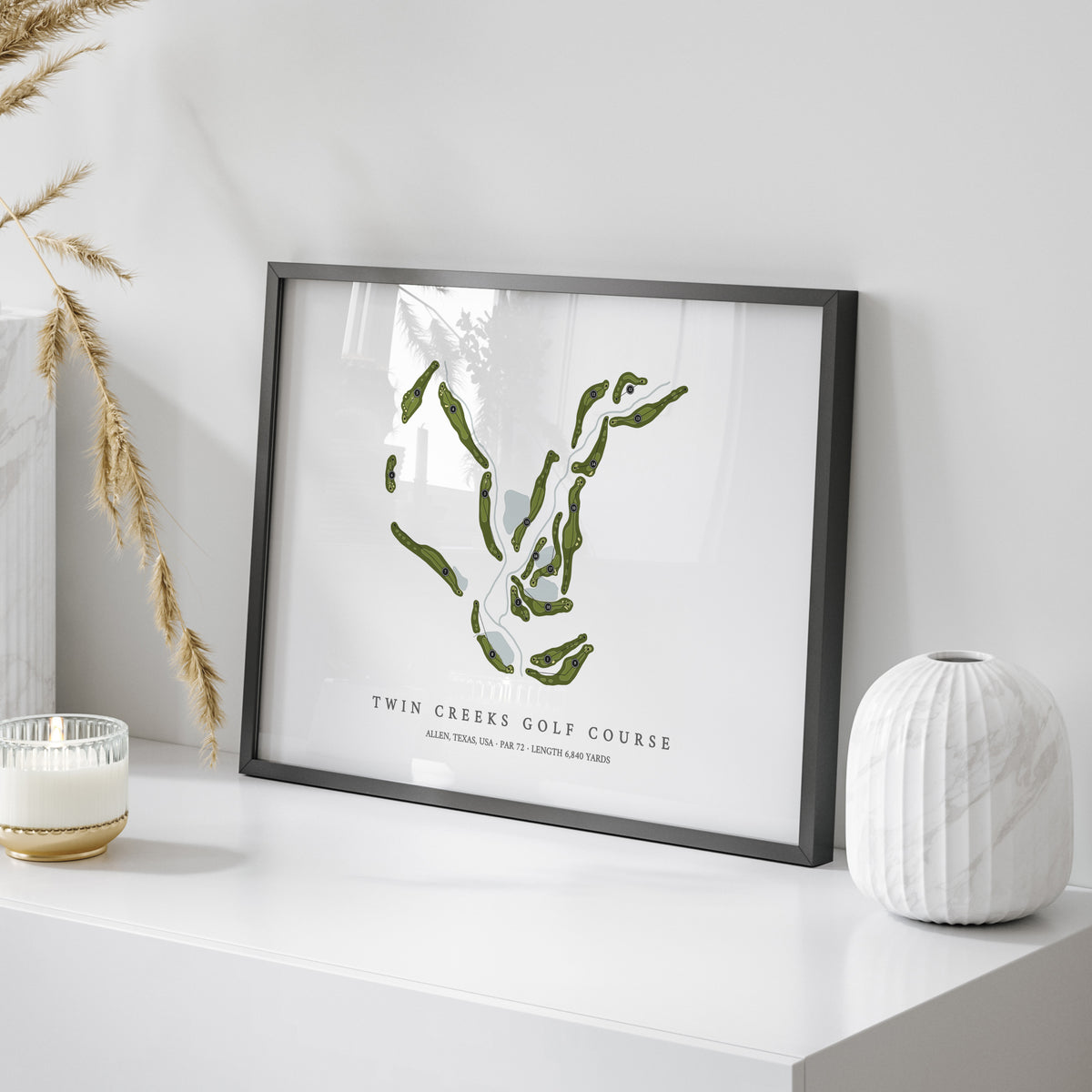 Twin Creeks Golf Course | Golf Course Print | On Table