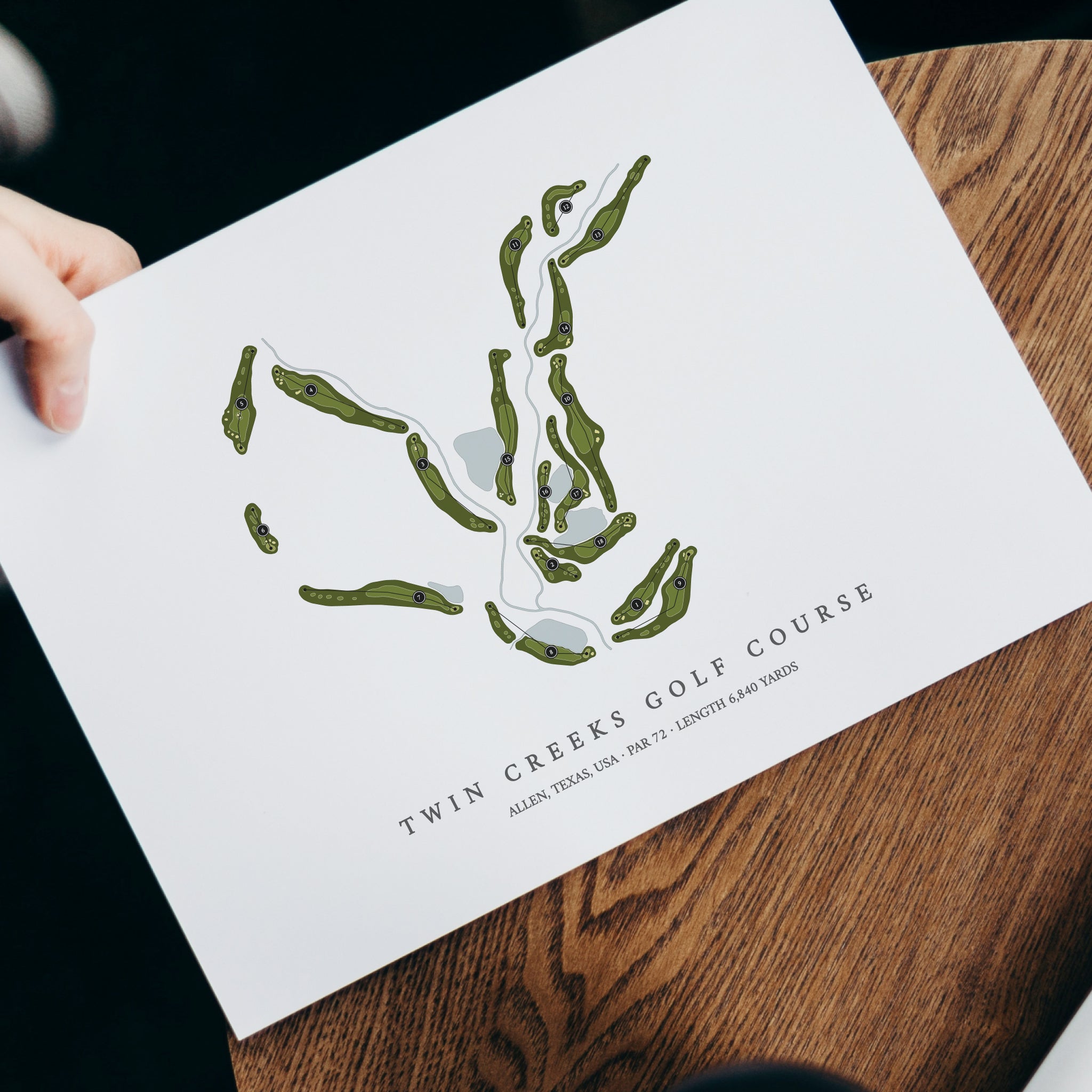 Twin Creeks Golf Course | Golf Course Map | With Laptop