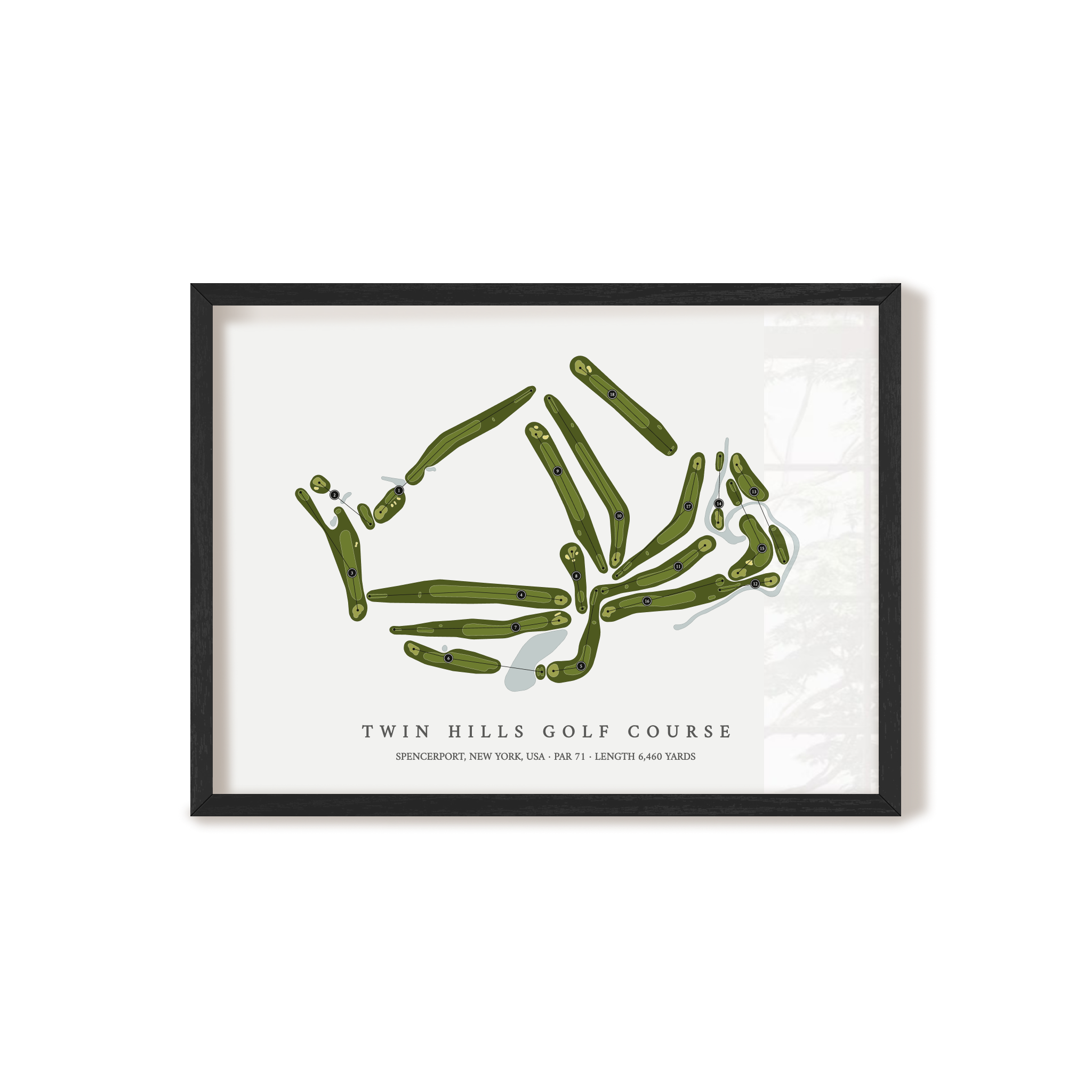 Twin Hills Golf Course | Golf Course Map | Black Frame
