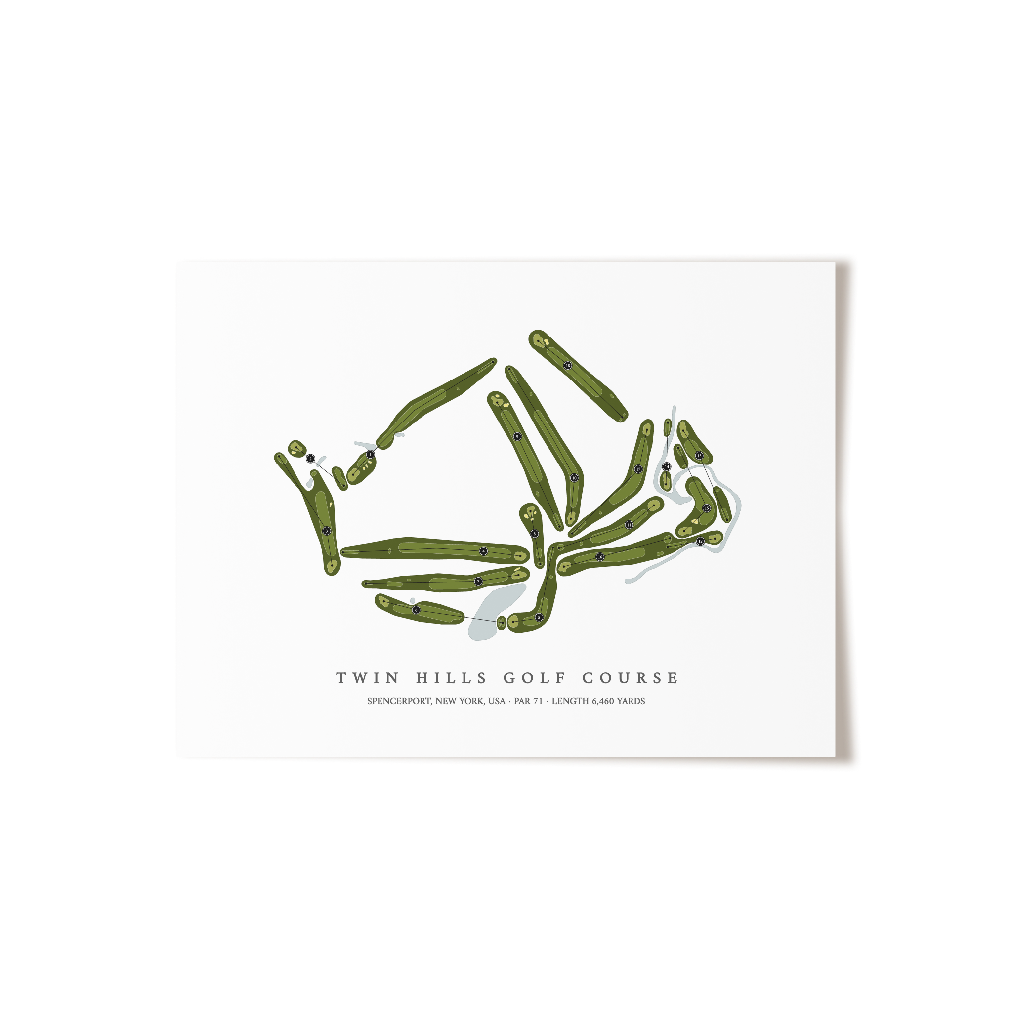 Twin Hills Golf Course | Golf Course Map | Unframed