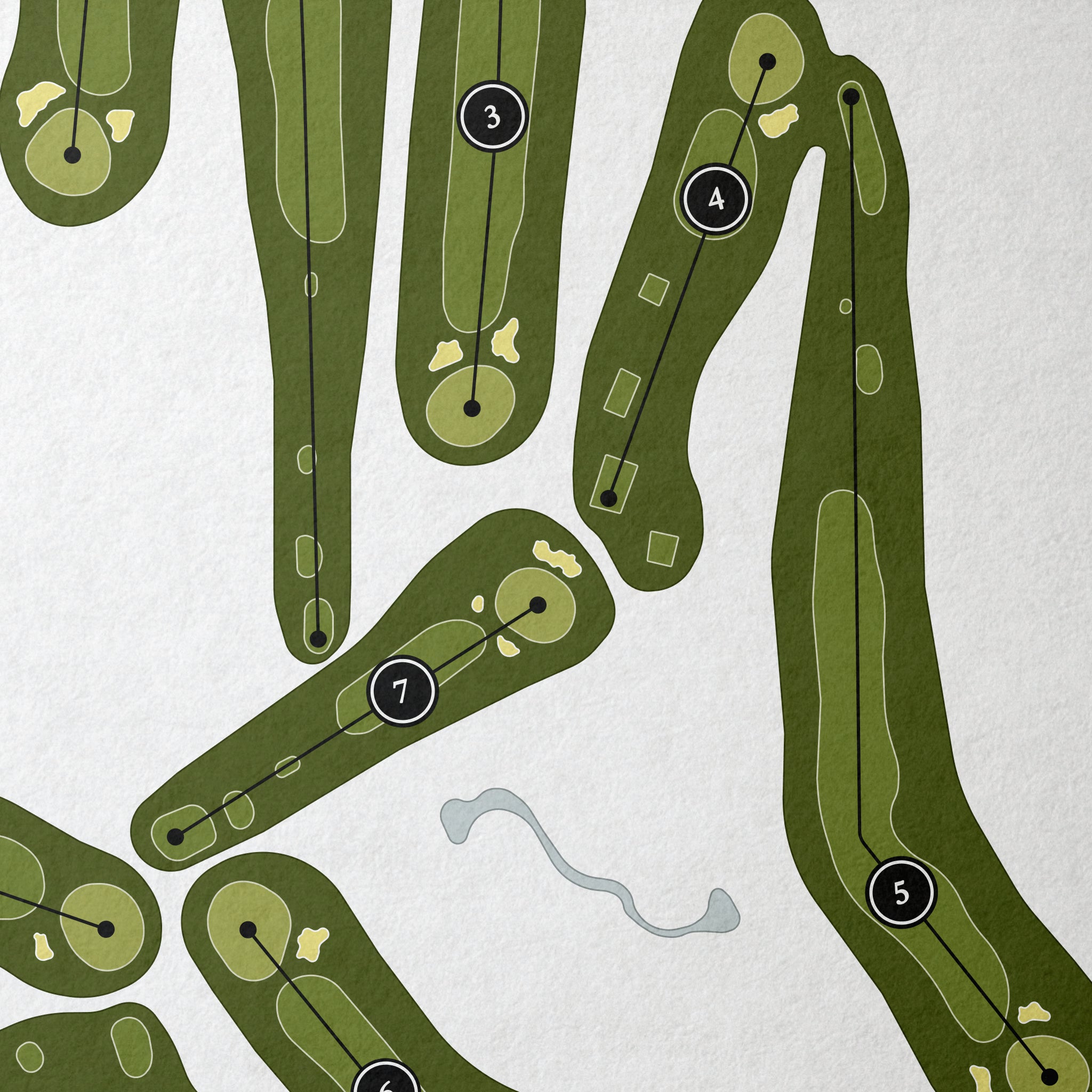 Twin Oaks Country Club | Golf Course Print | Close+Up