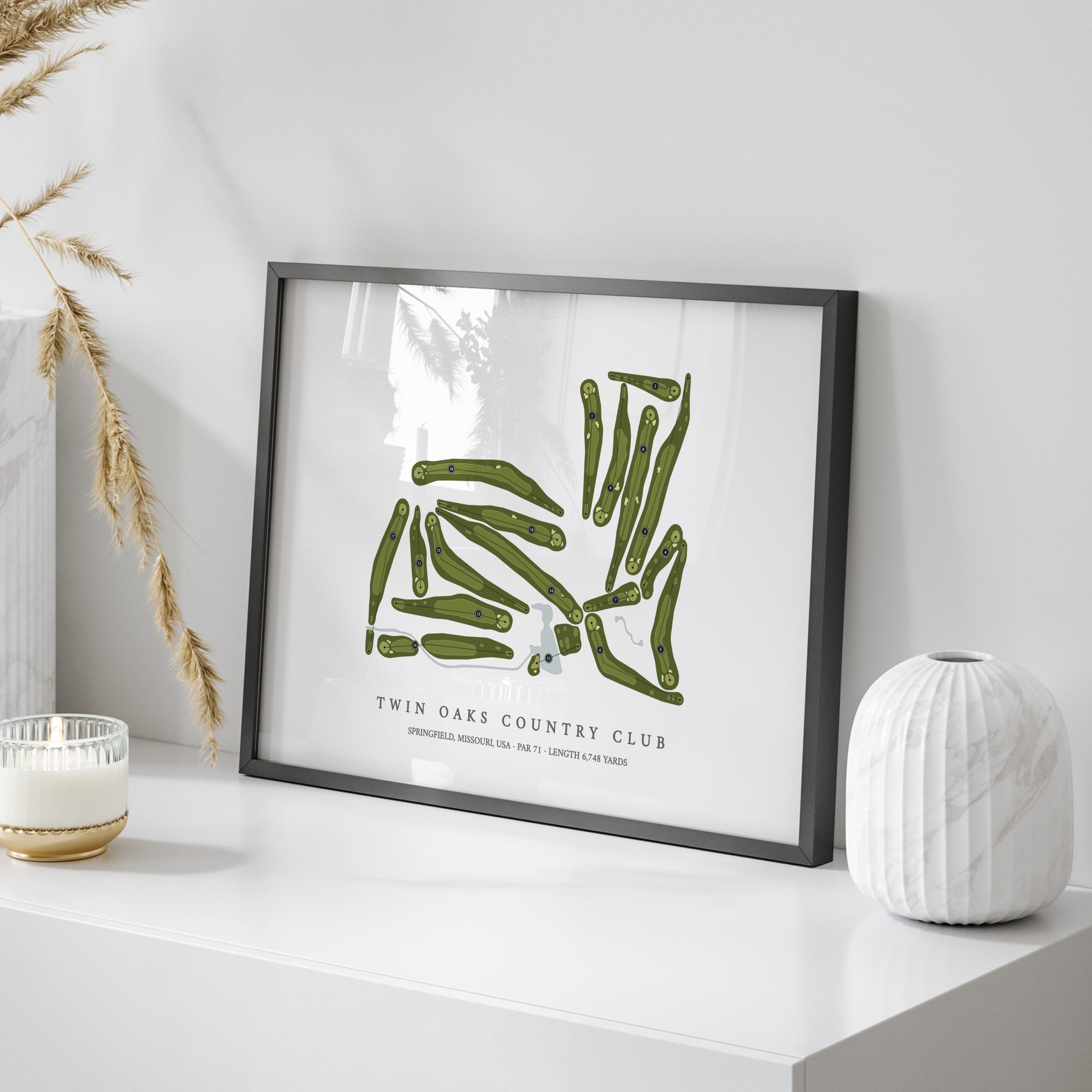 Twin Oaks Country Club | Golf Course Print | On+Table