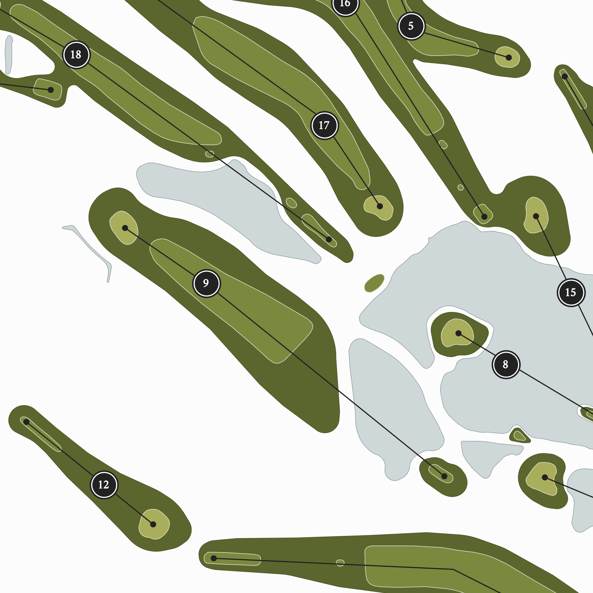 Twin Pines Country Club | Golf Course Map | Close Up