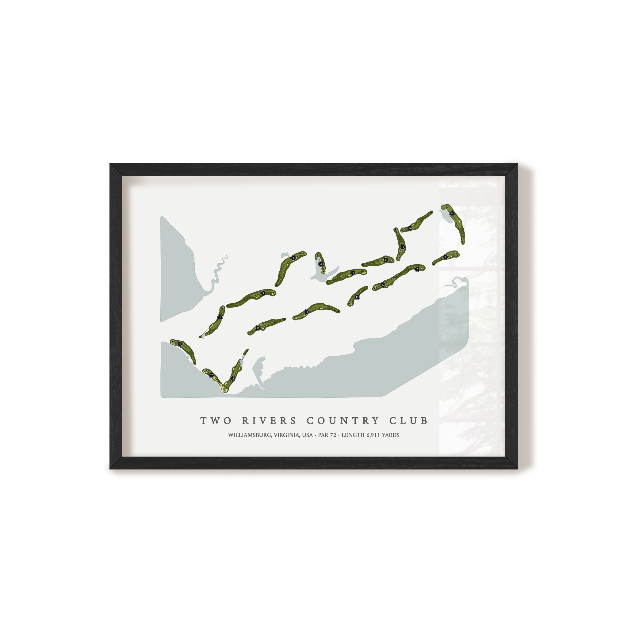 Two Rivers Country Club | Golf Course Print | Black Frame