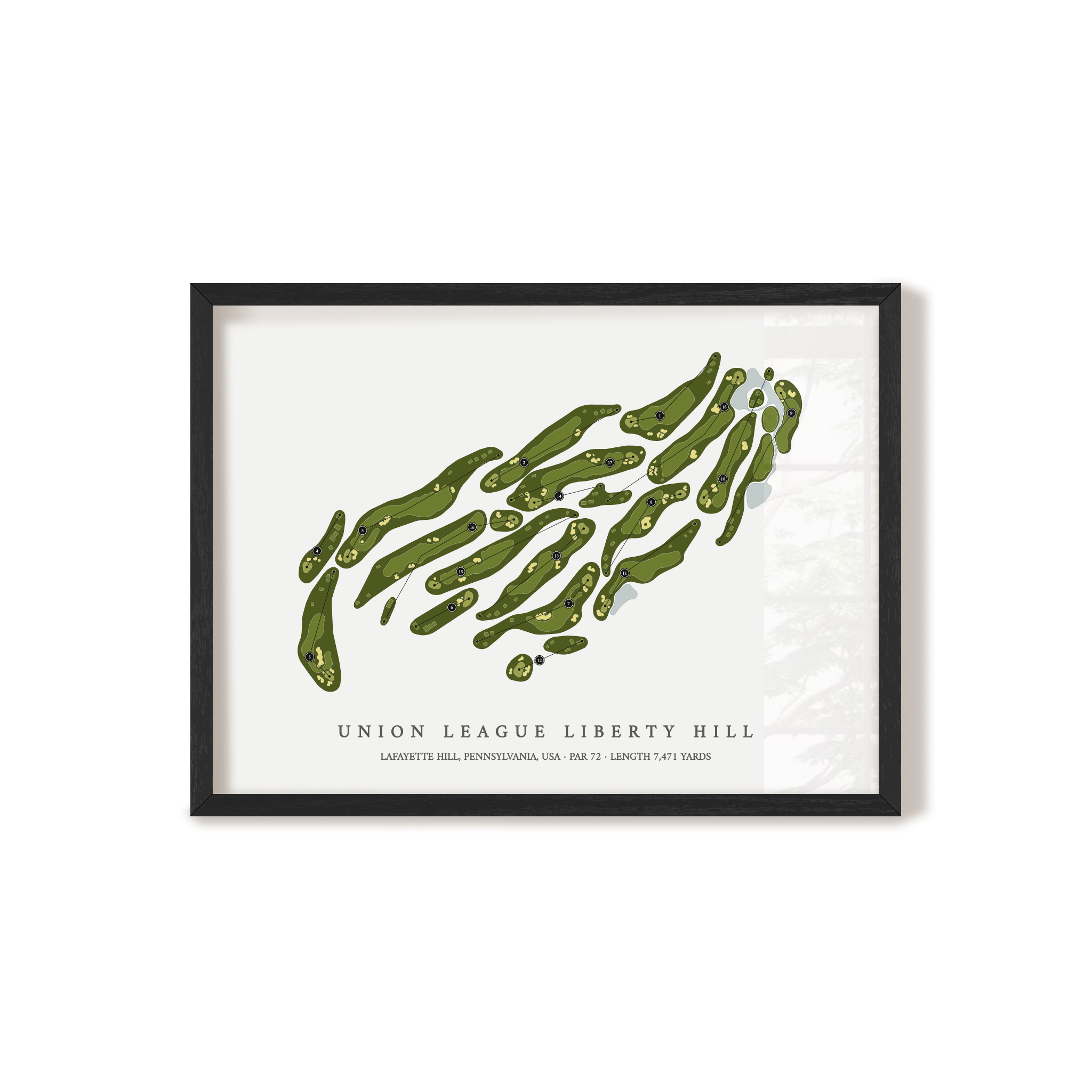 Union League Liberty Hill | Golf Course Map | Black+Frame