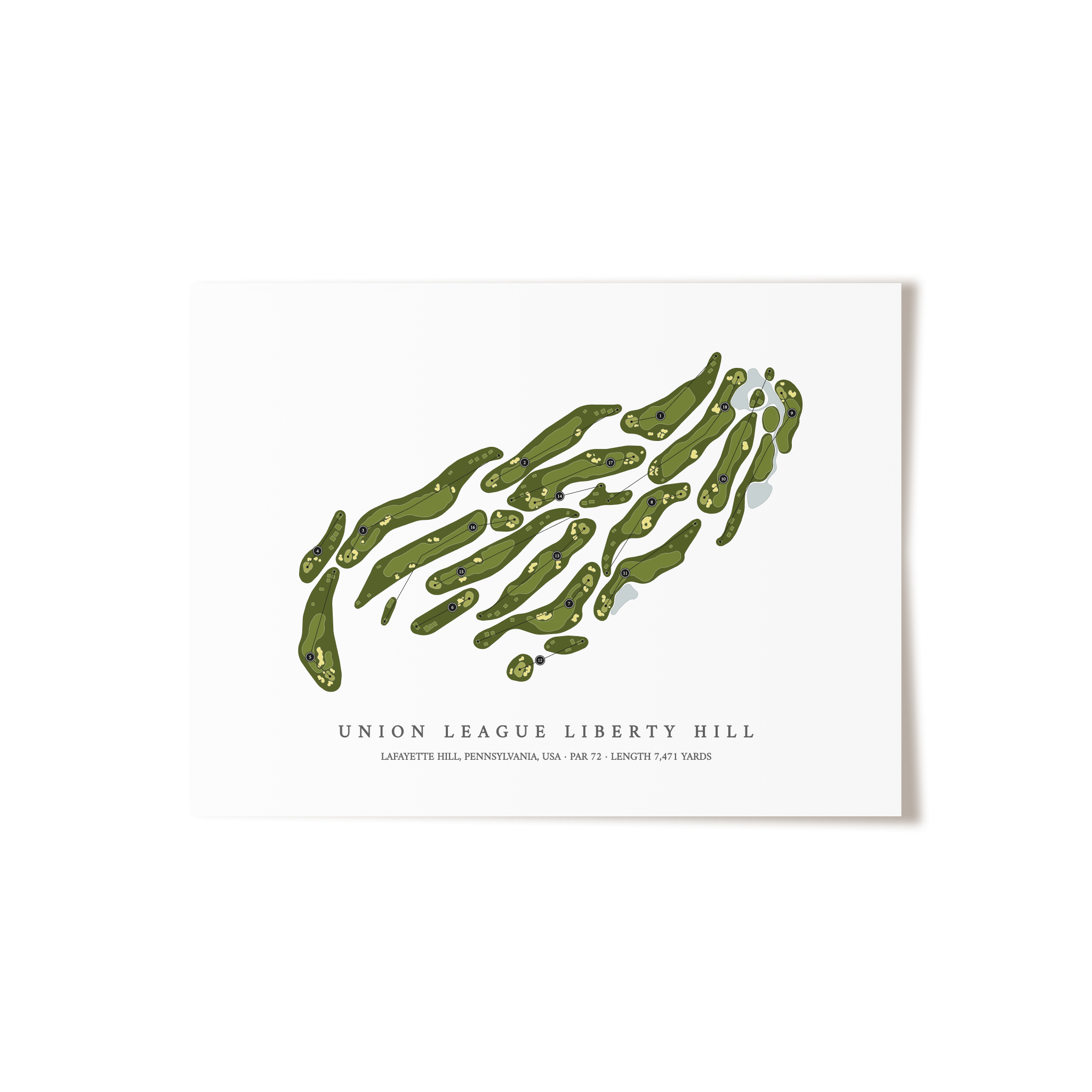 Union League Liberty Hill | Golf Course Map | Unframed