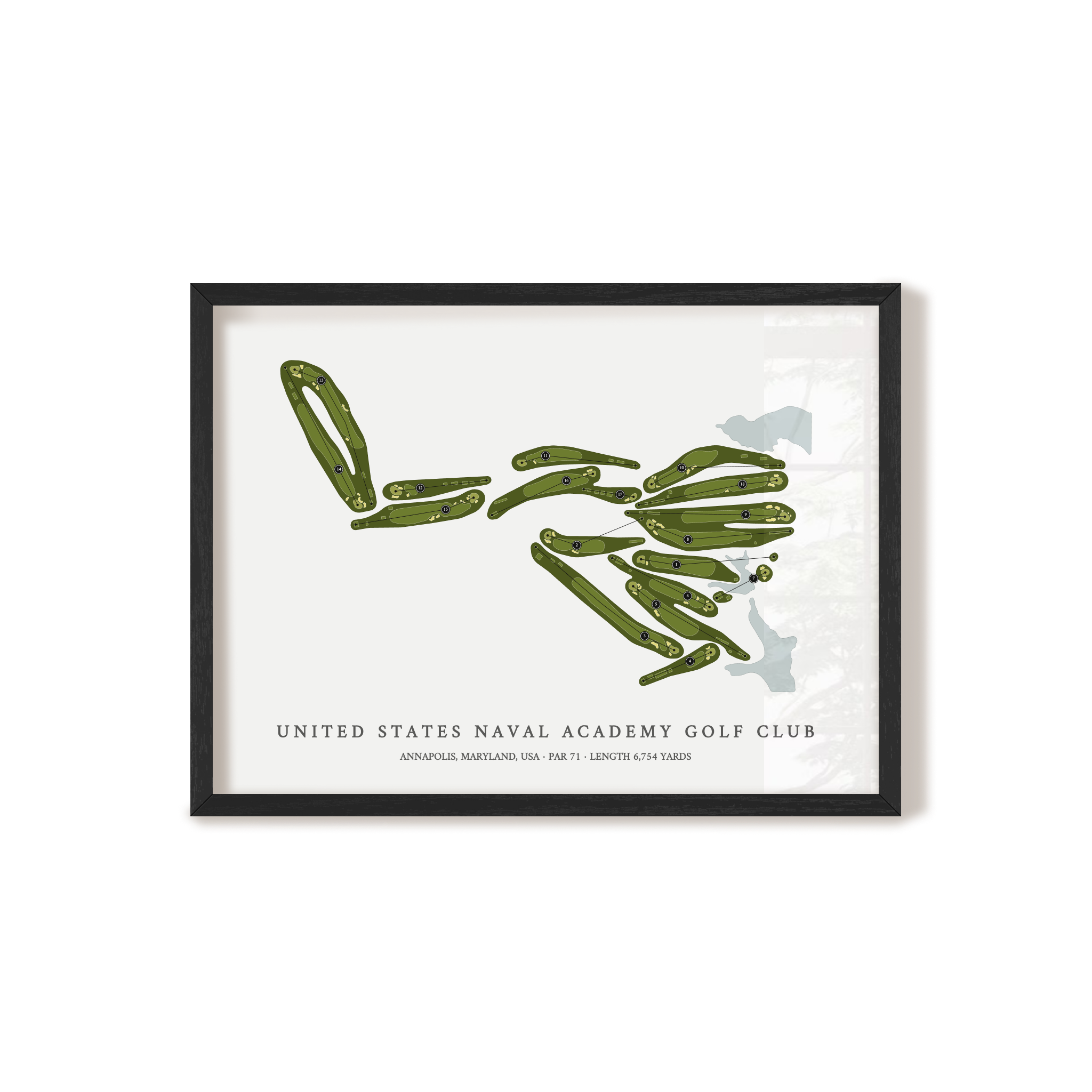 United States Naval Academy Golf Club | Golf Course Print | Black Frame