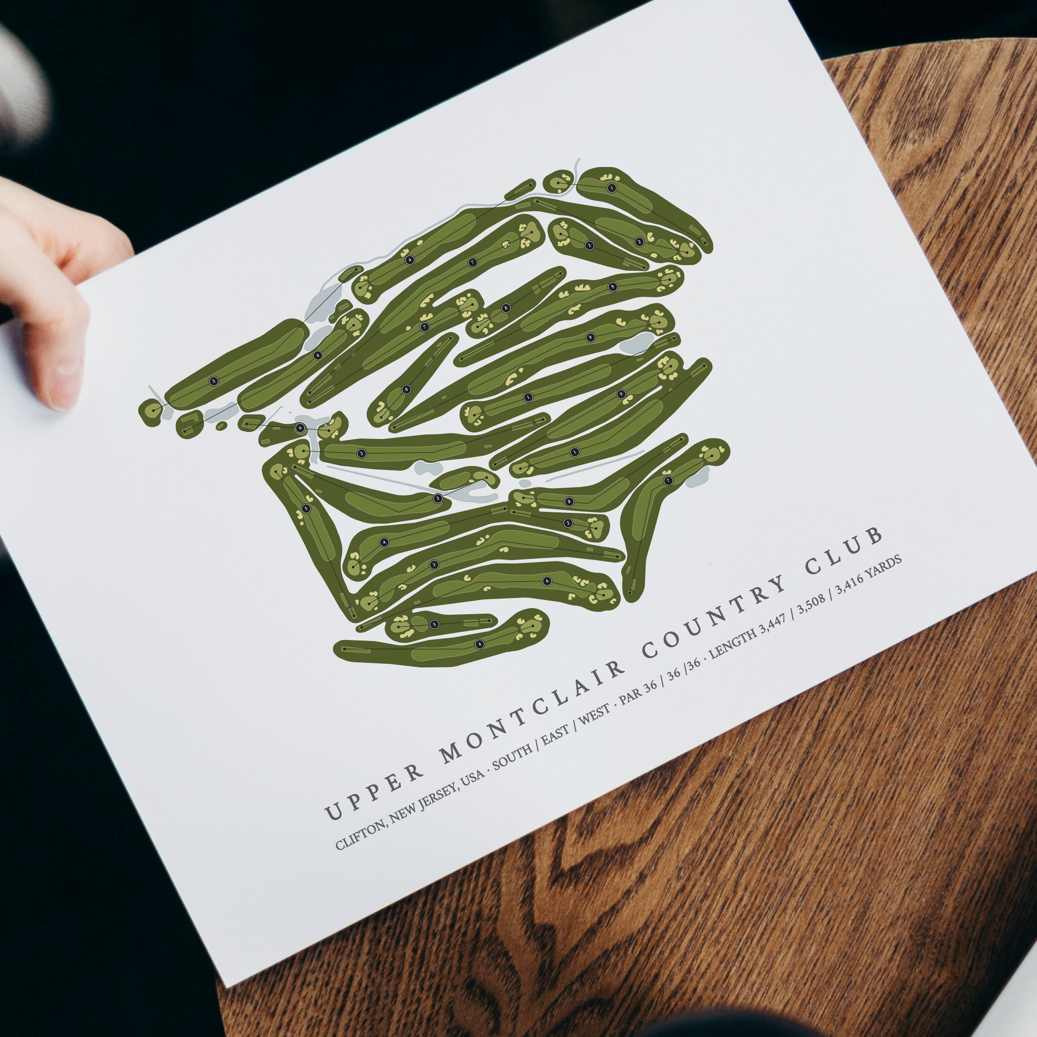 Upper Montclair Country Club | Golf Course Map | With Laptop