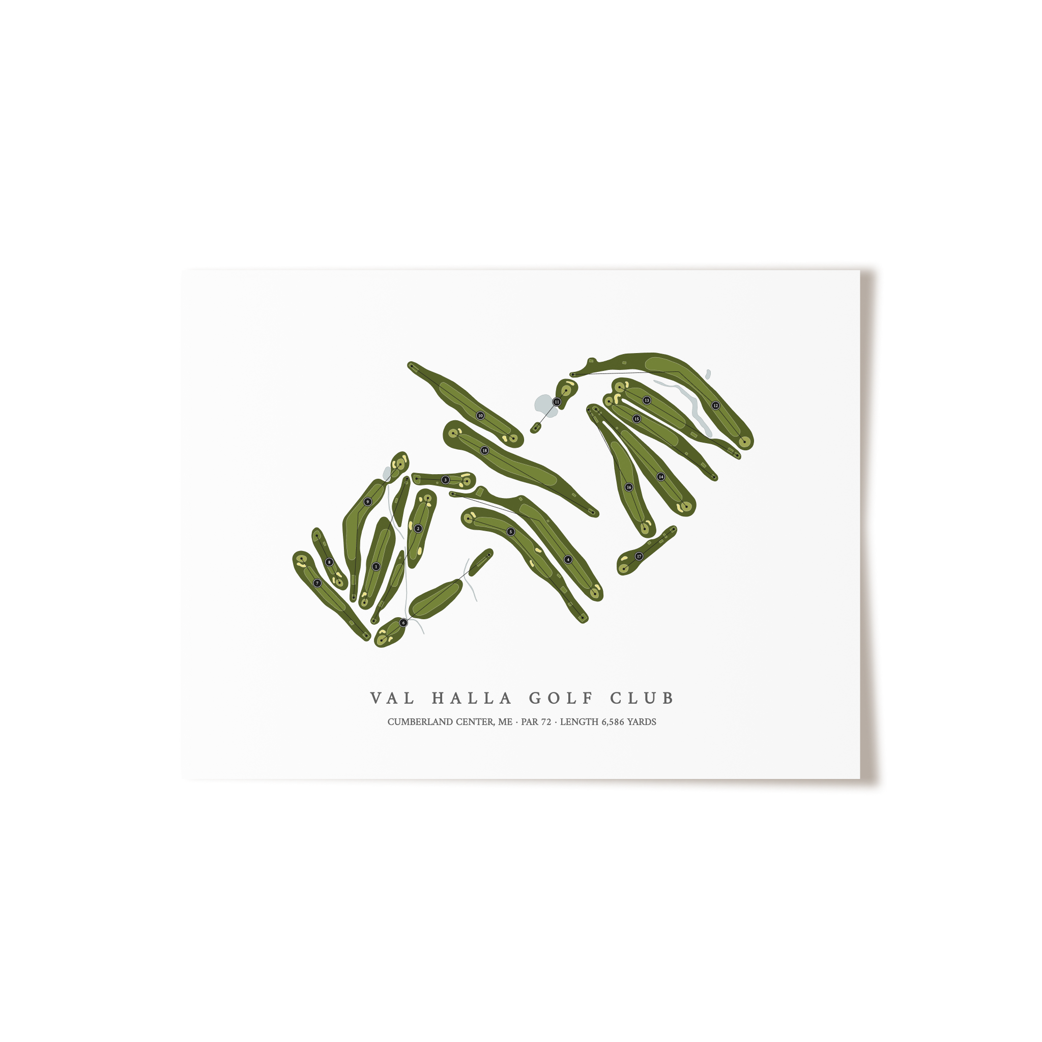 Val Halla Golf Club | Golf Course Map | Unframed