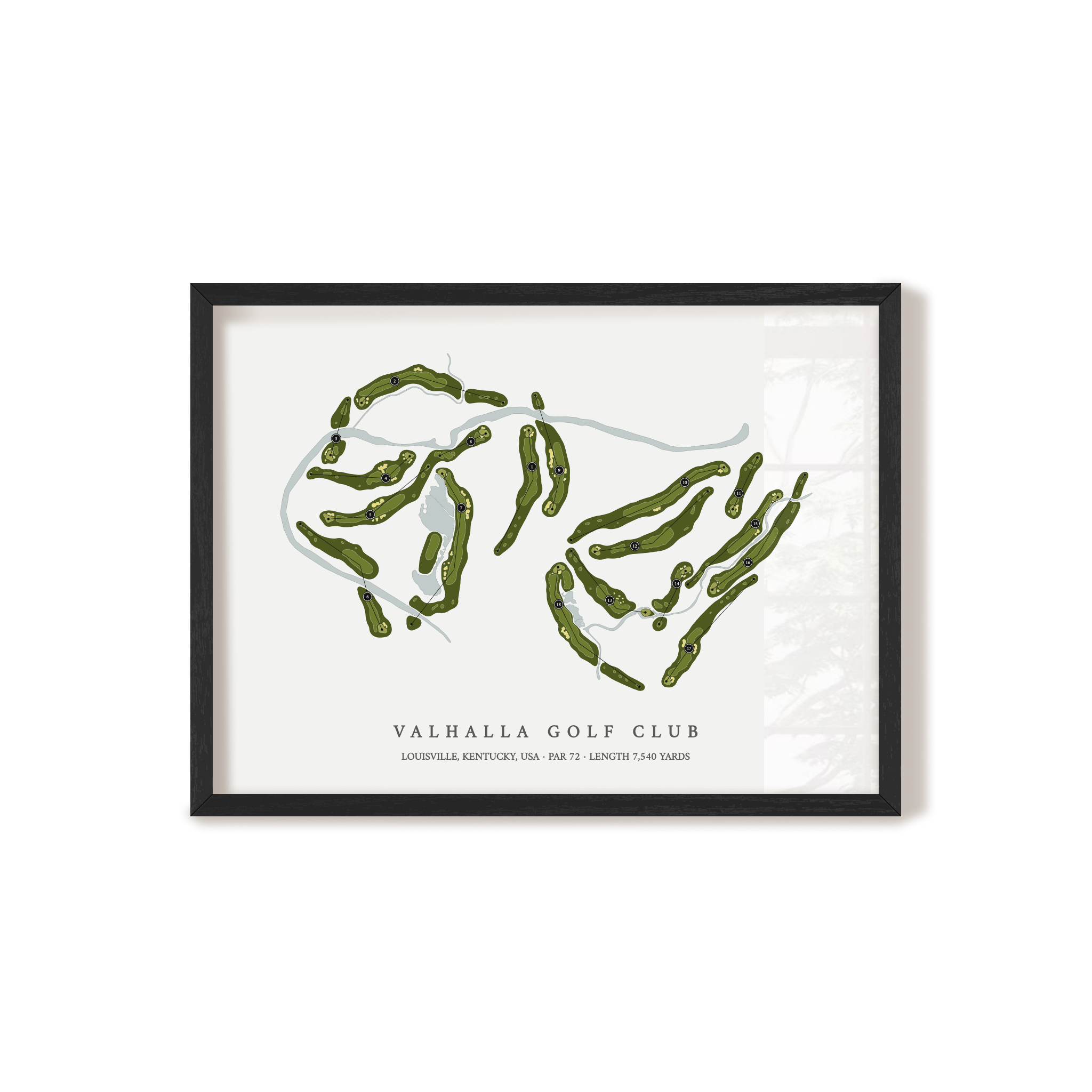 Valhalla Golf Club | Golf Course Print | Black Frame