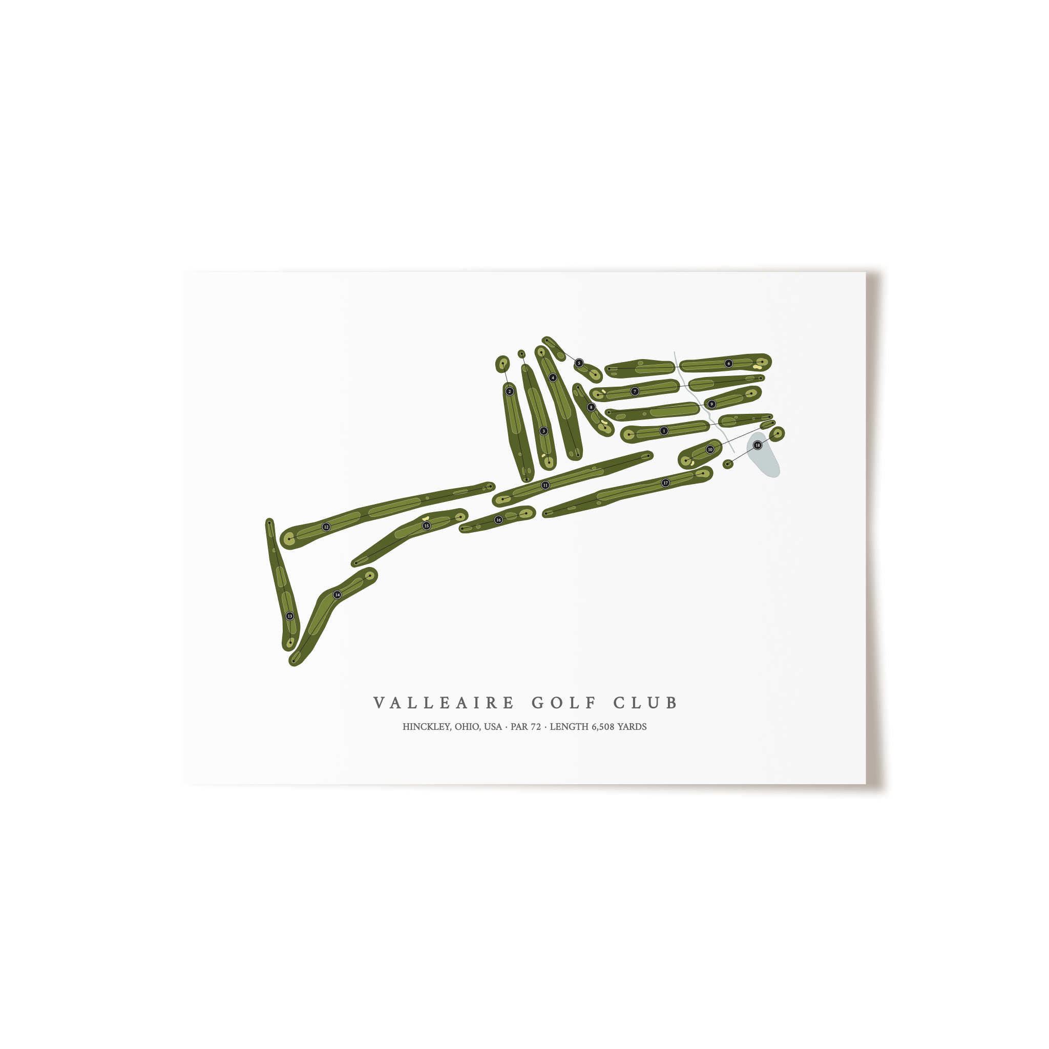 Valleaire Golf Club | Golf Course Map | Unframed