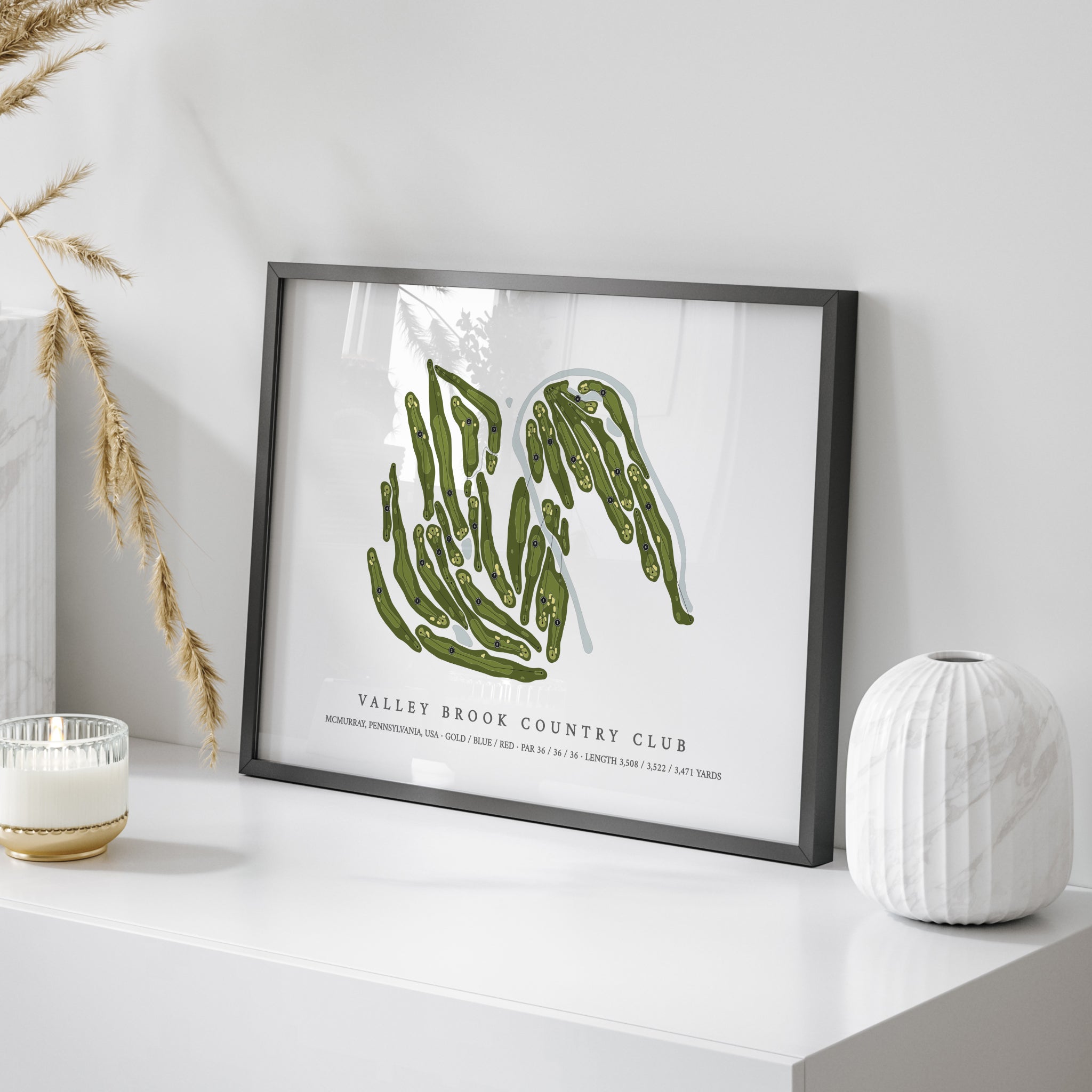 Valley Brook Country Club | Golf Course Print | On+Table