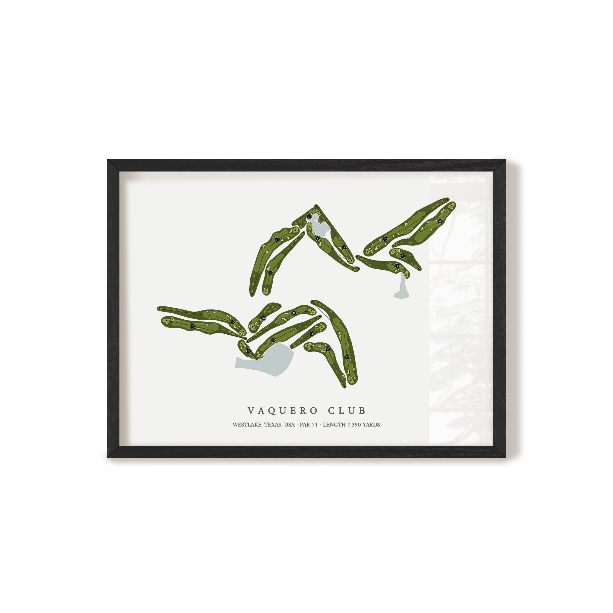 Vaquero Club | Golf Course Map | Black Frame