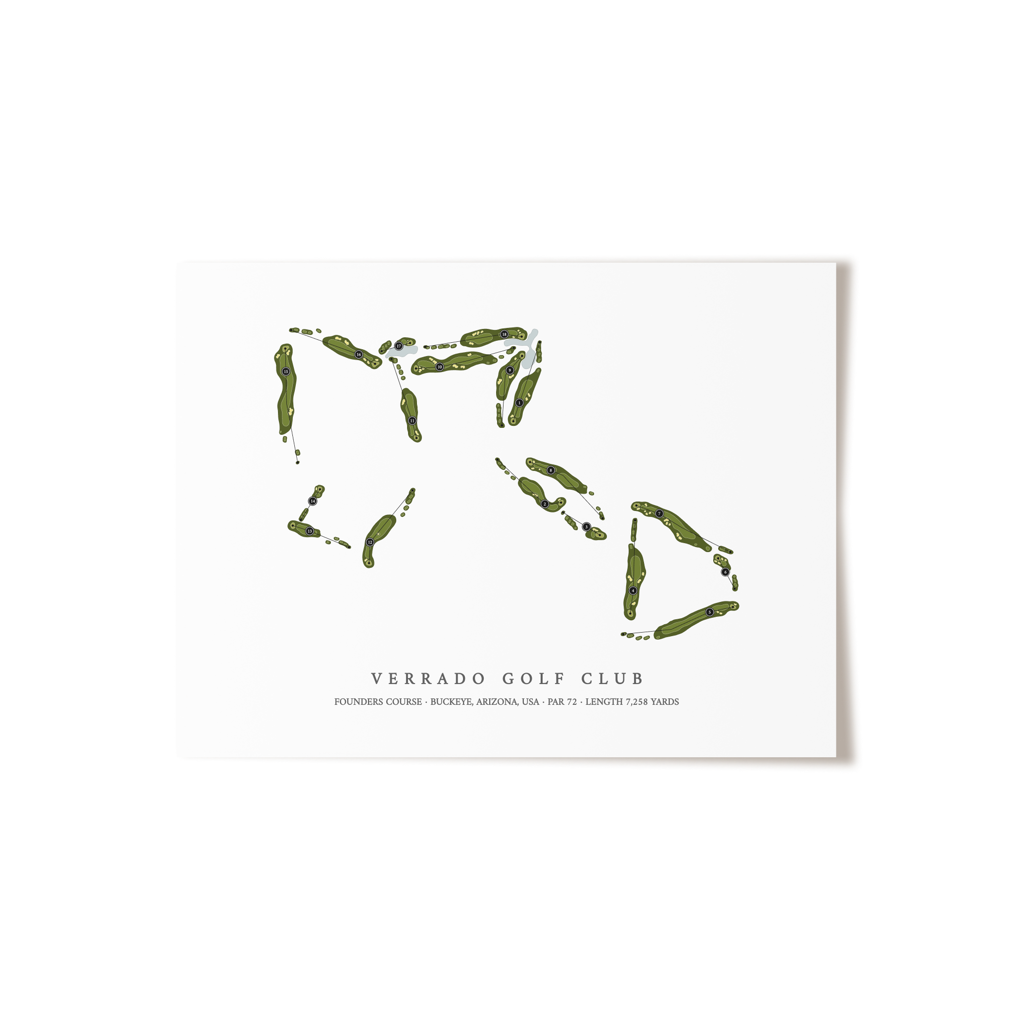 Verrado Golf Club - Founders Course | Golf Course Map | Unframed