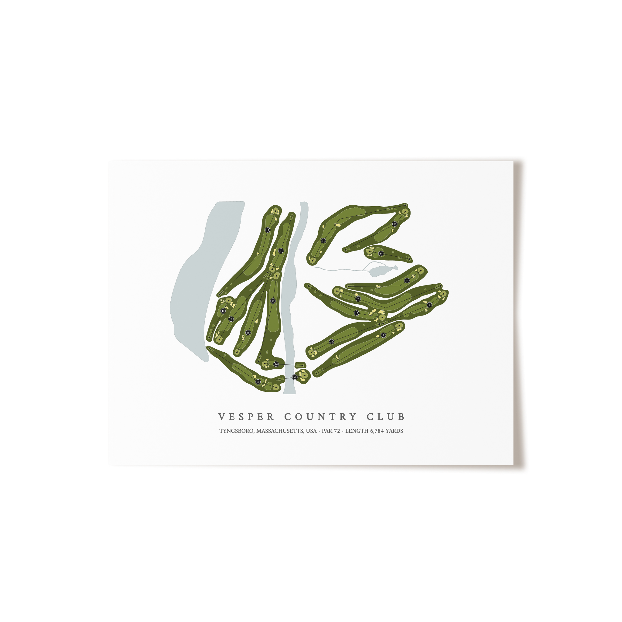 Vesper Country Club | Golf Course Map | Unframed