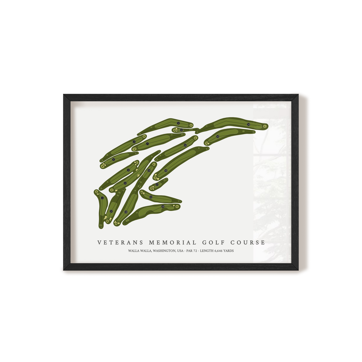 Veterans Memorial Golf Course | Golf Course Map | Black Frame