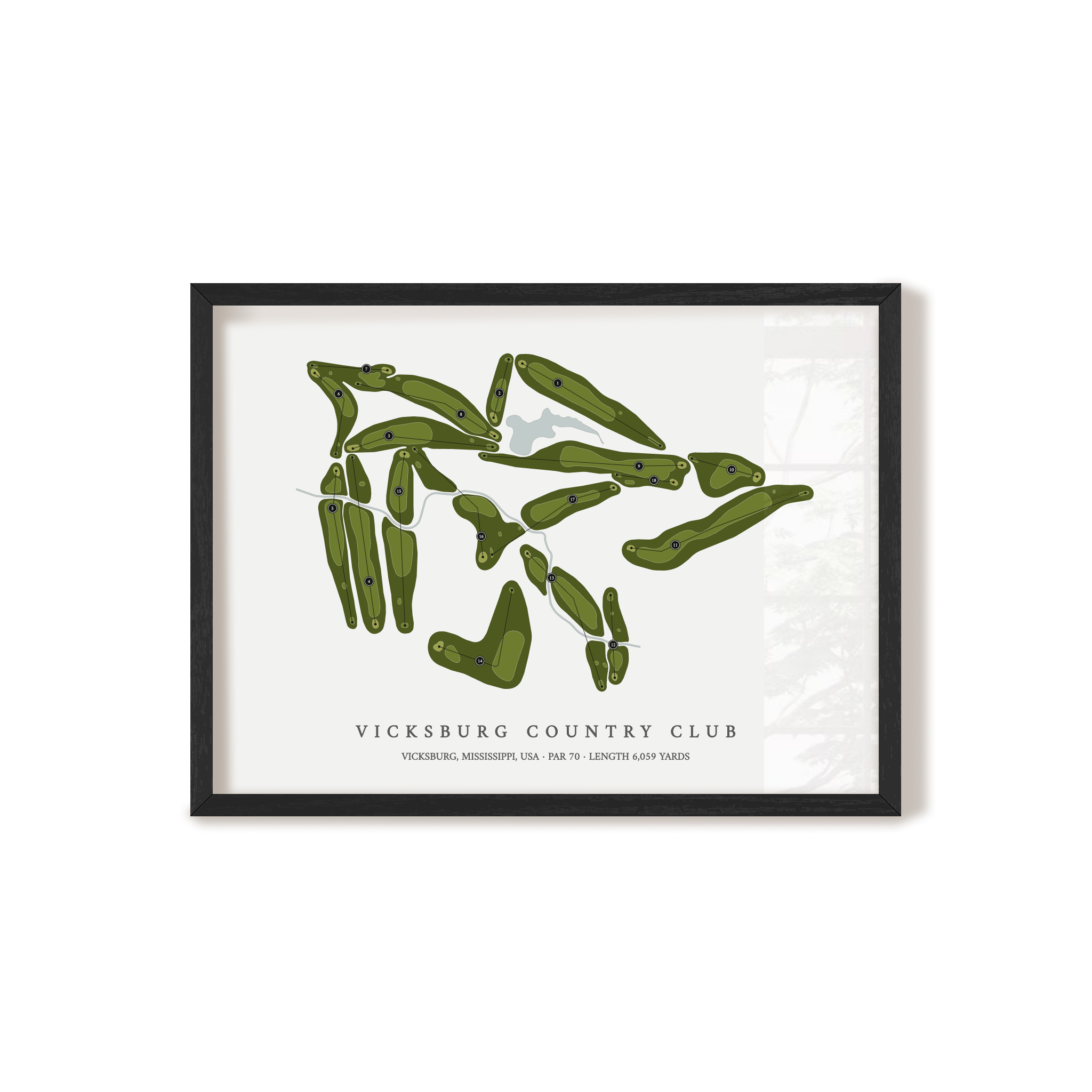 Vicksburg Country Club | Golf Course Map | Black Frame