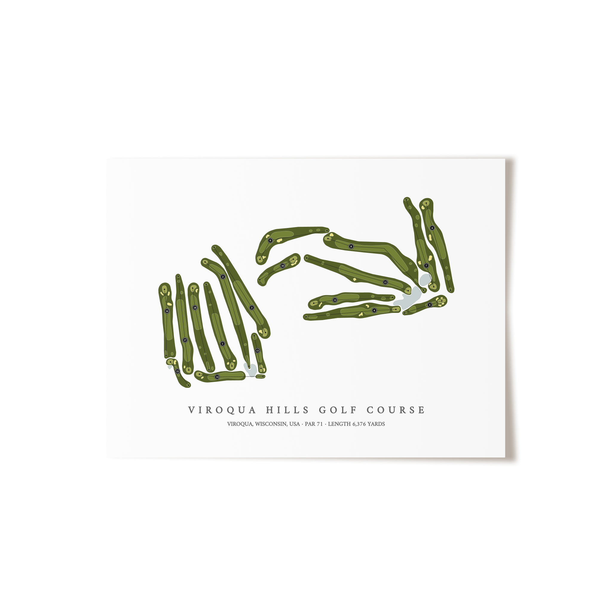Viroqua Hills Golf Course | Golf Course Map | Unframed