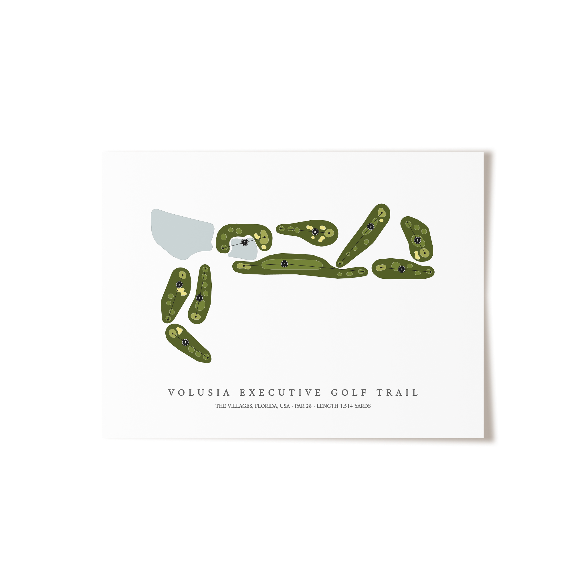 Volusia Executive Golf Trail | Golf Course Map | Unframed