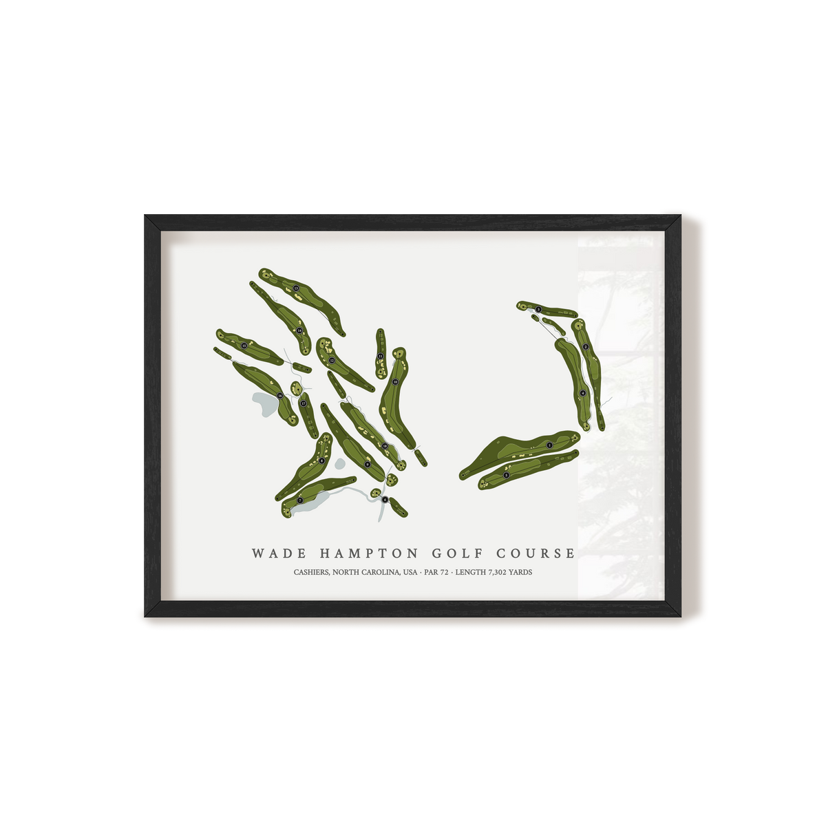 Wade Hampton Golf Course | Golf Course Map | Black Frame