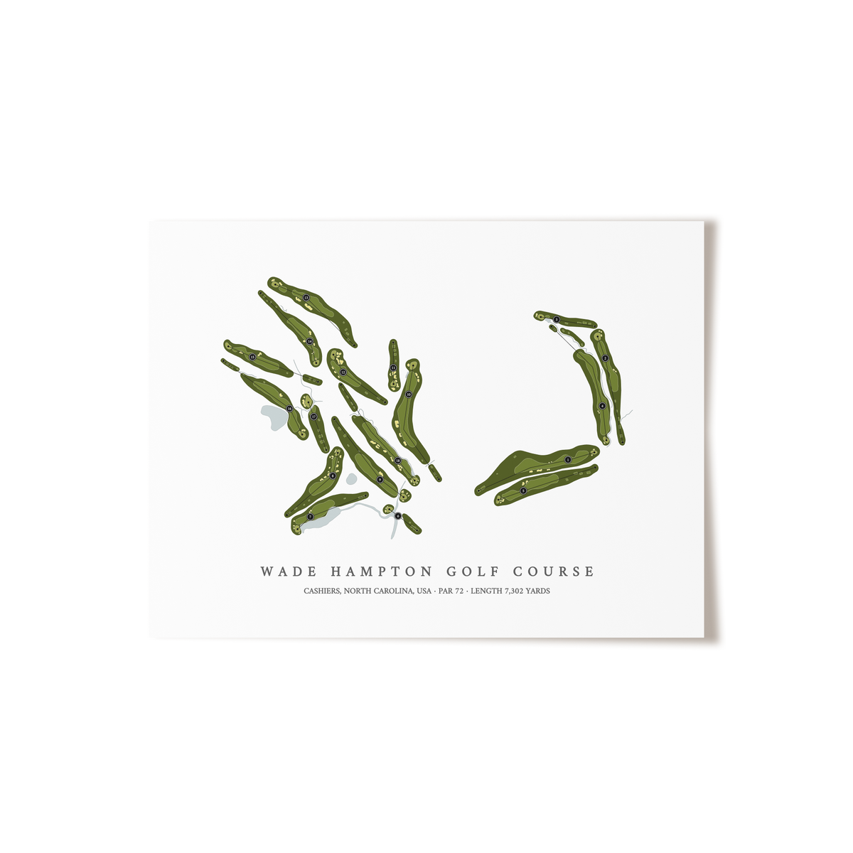 Wade Hampton Golf Course | Golf Course Map | Unframed
