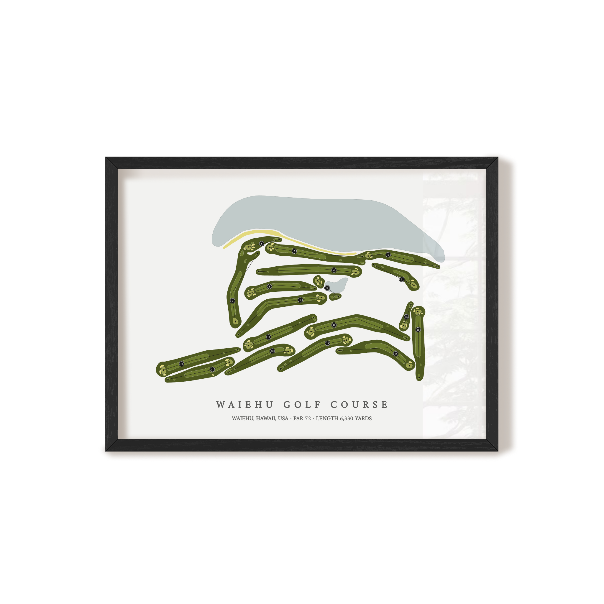 Waiehu Golf Course | Golf Course Print | Black Frame