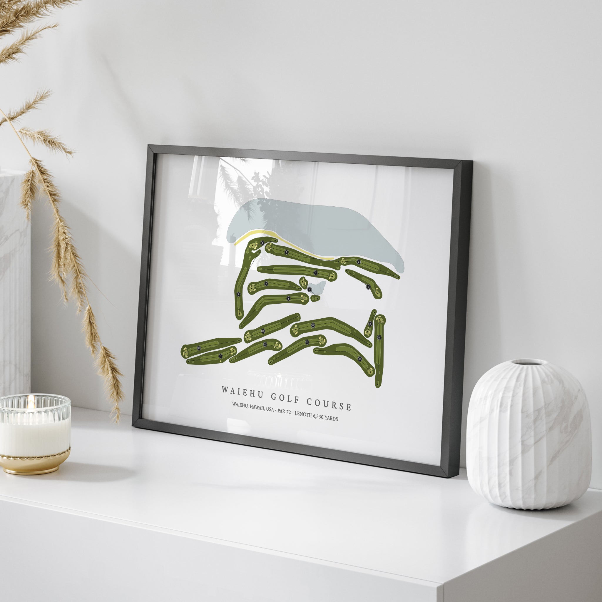 Waiehu Golf Course | Golf Course Print | On Table