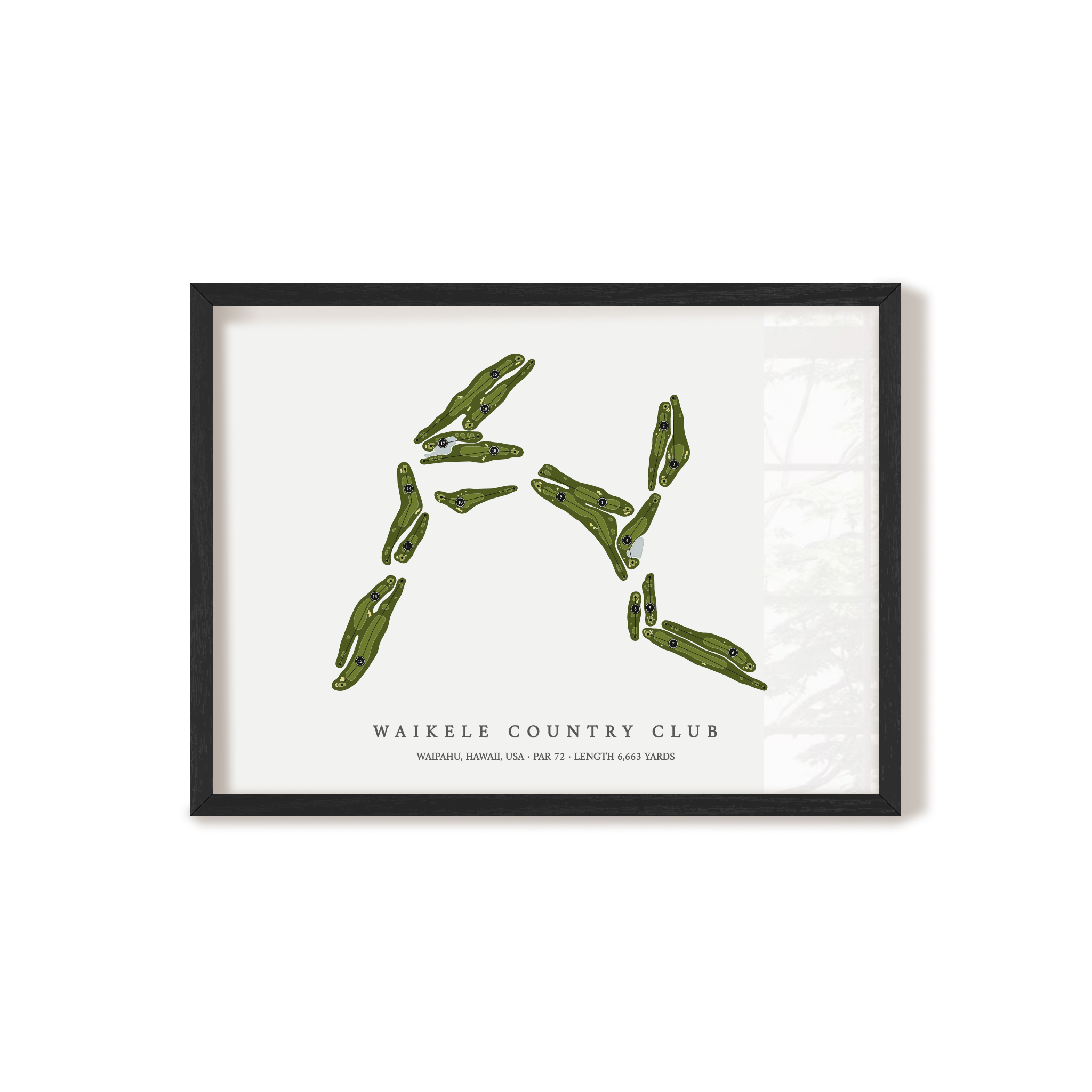 Waikele Country Club | Golf Course Map | Black Frame