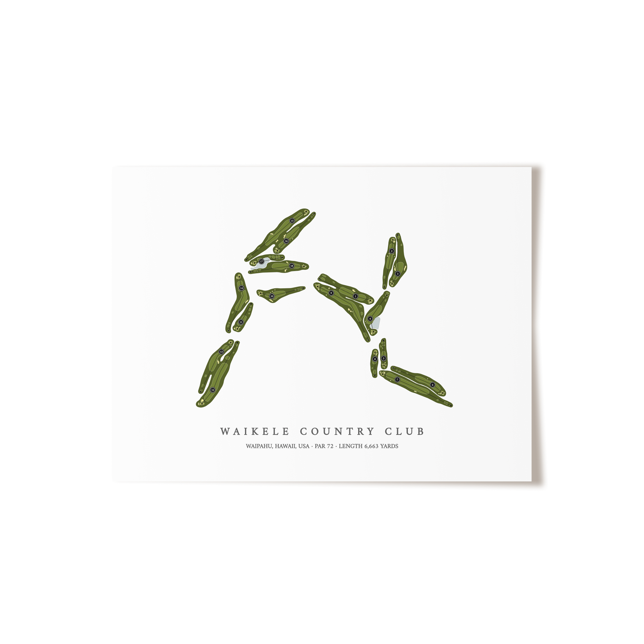 Waikele Country Club | Golf Course Map | Unframed