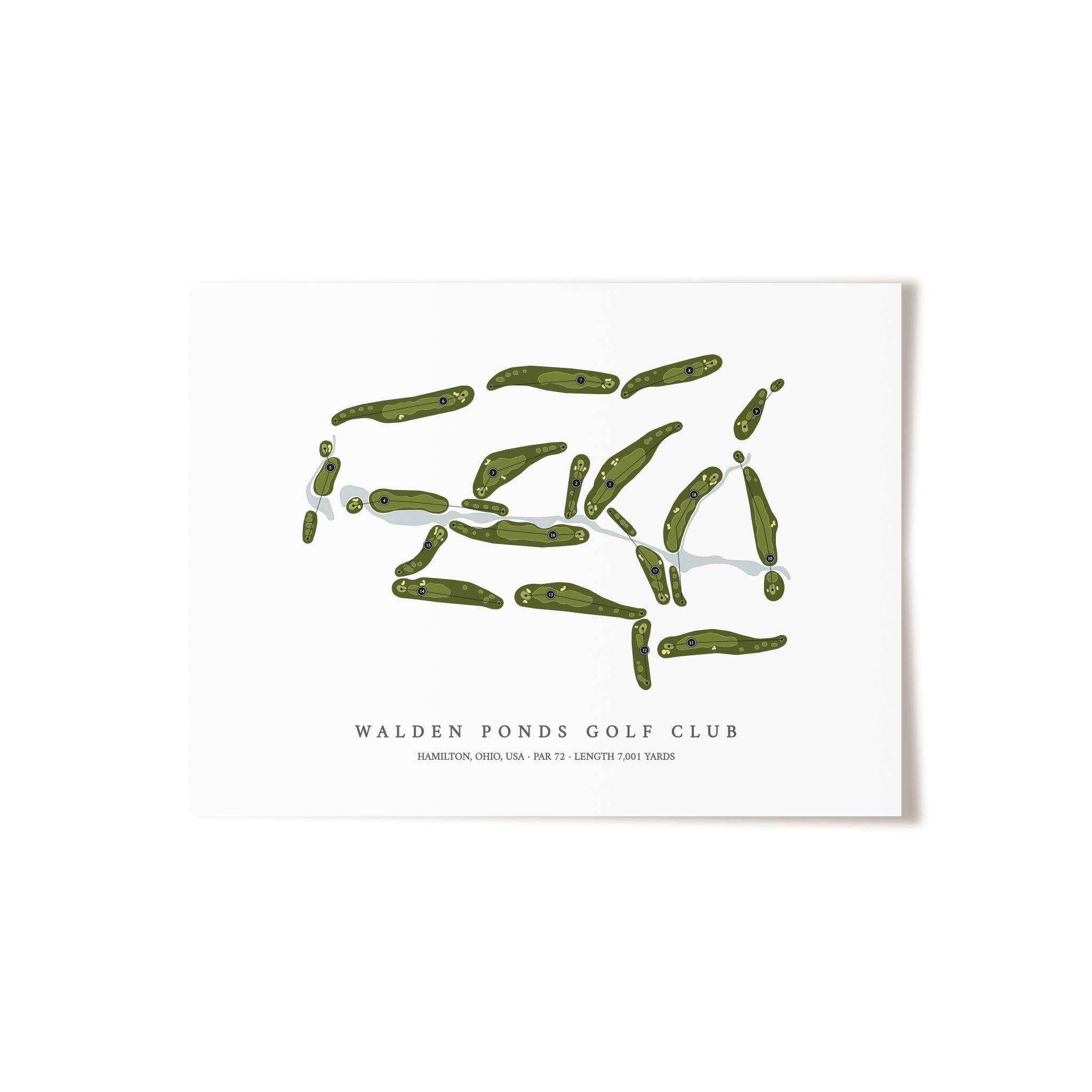 Walden Ponds Golf Club | Golf Course Map | Unframed