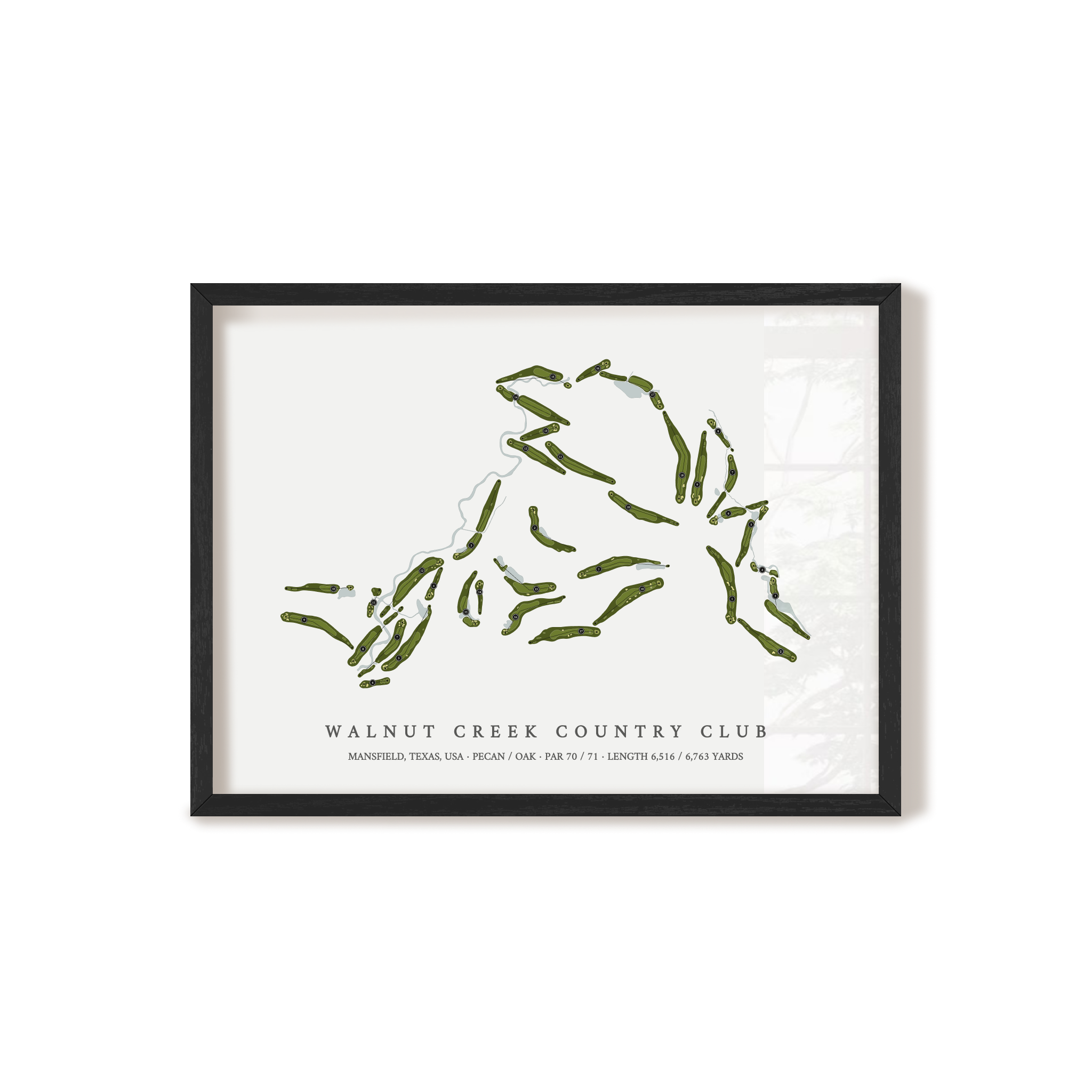 Walnut Creek Country Club | Golf Course Print | Black Frame