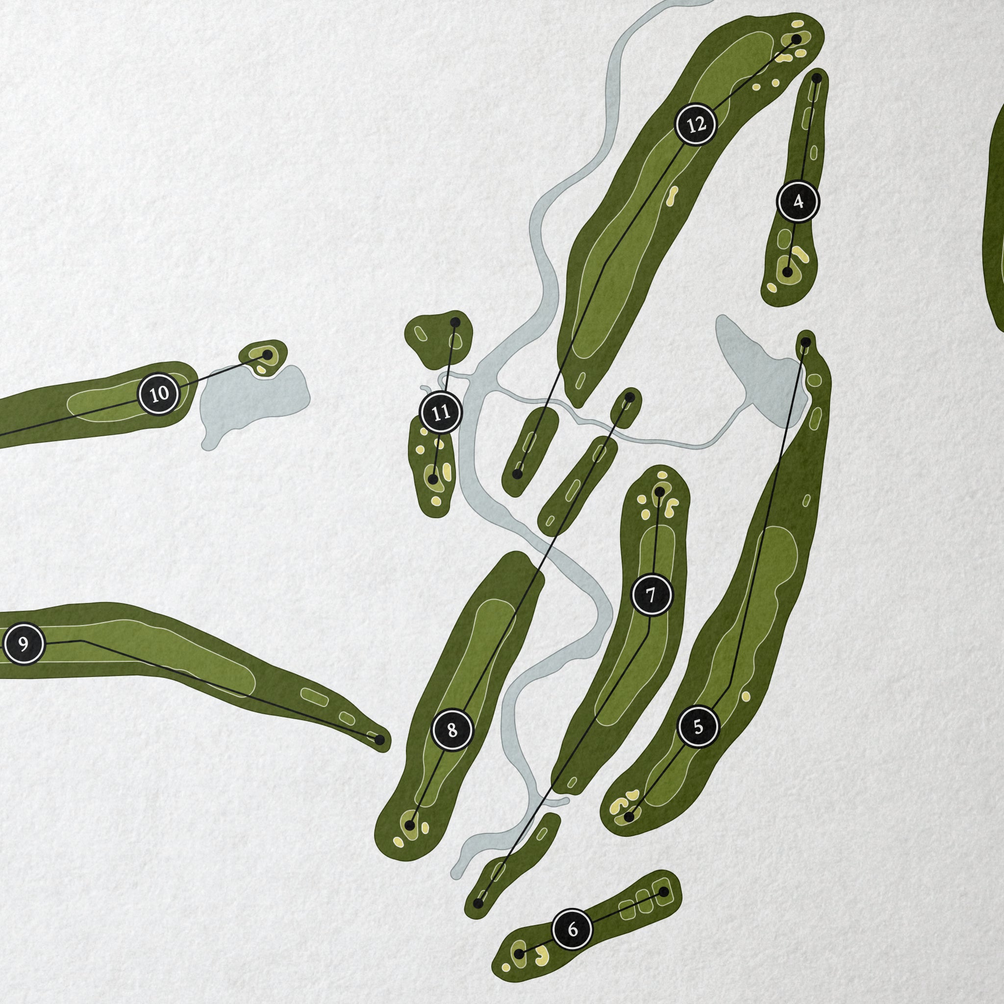 Walnut Creek Country Club | Golf Course Print | Close Up
