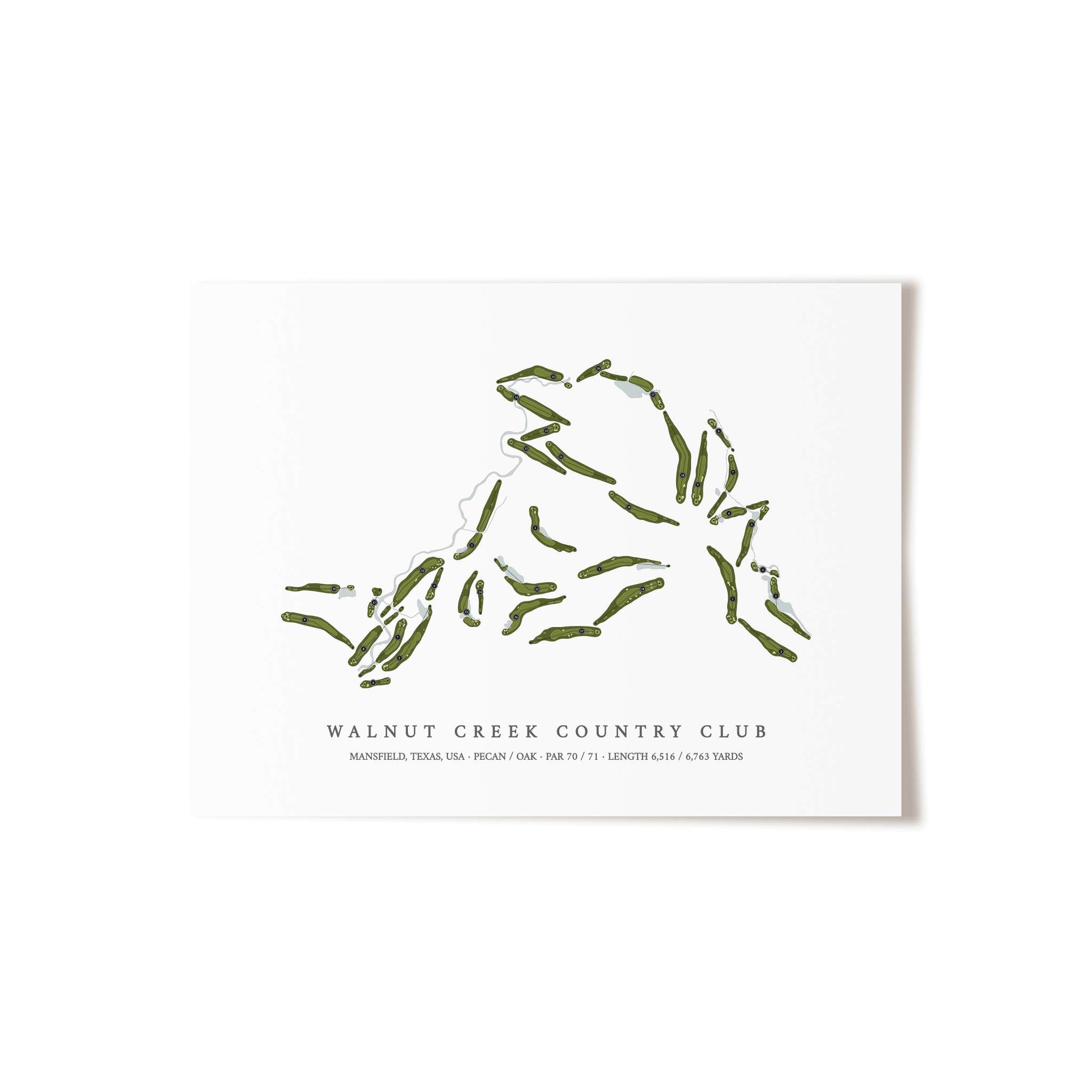 Walnut Creek Country Club | Golf Course Map | Unframed