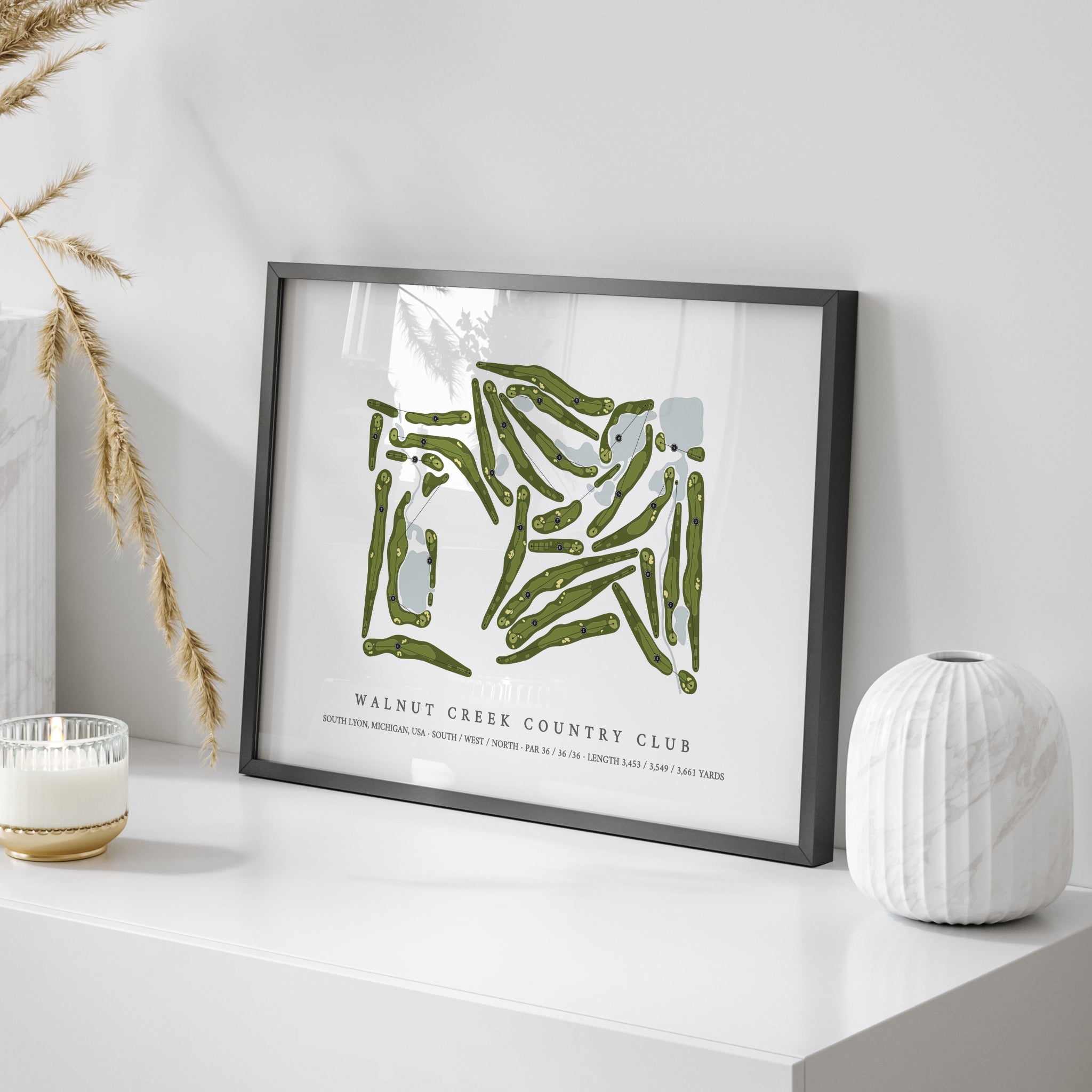 Walnut Creek Country Club | Golf Course Print | On Table