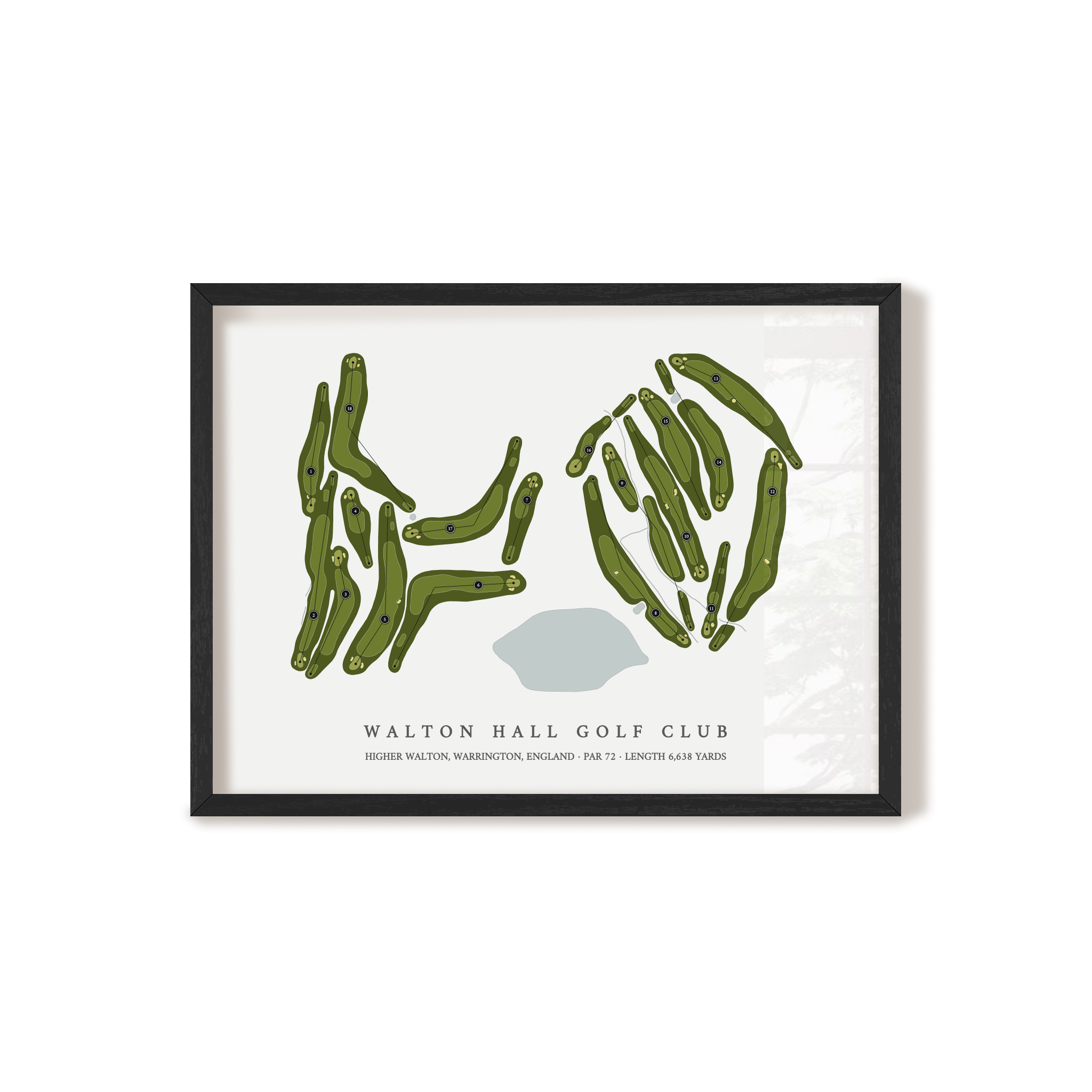Walton Hall Golf Club | Golf Course Map | Black Frame