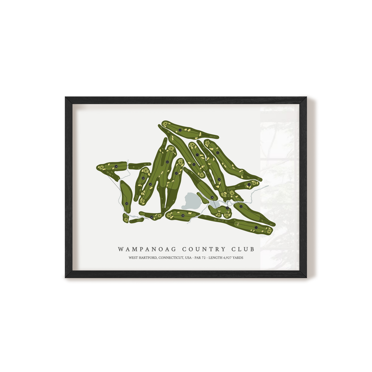 Wampanoag Country Club | Golf Course Map | Black Frame