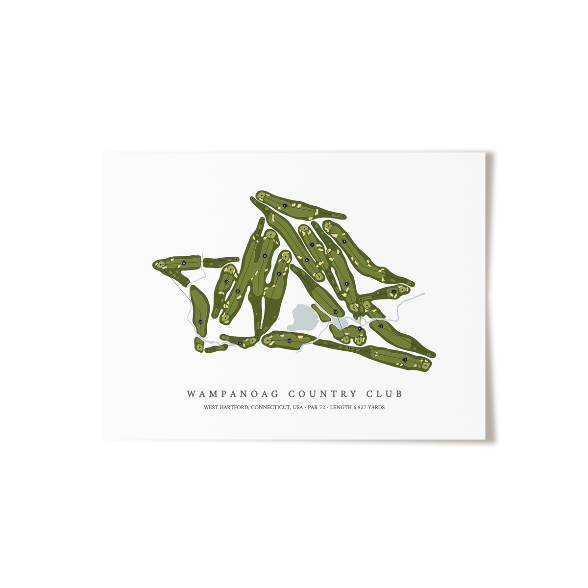 Wampanoag Country Club | Golf Course Map | Unframed