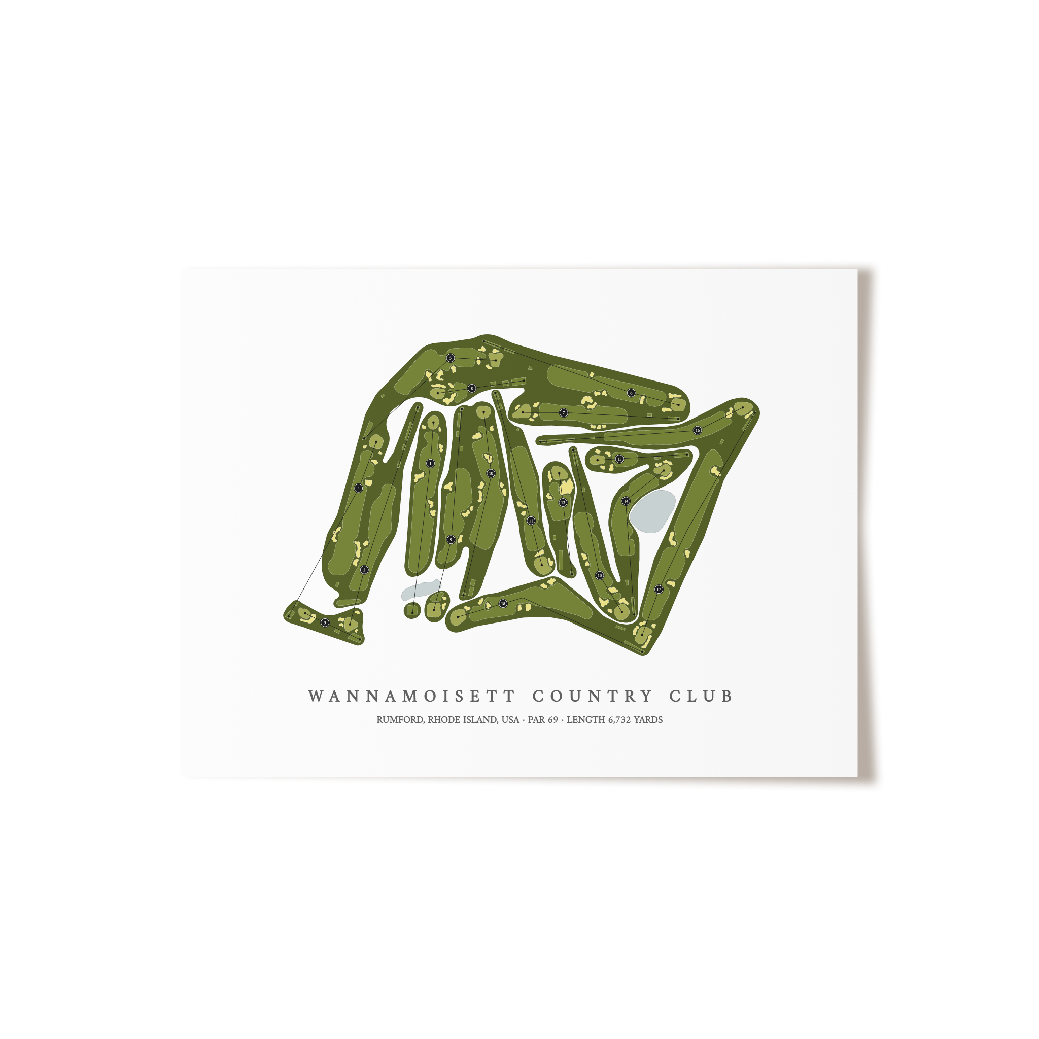 Wannamoisett Country Club | Golf Course Print | Unframed