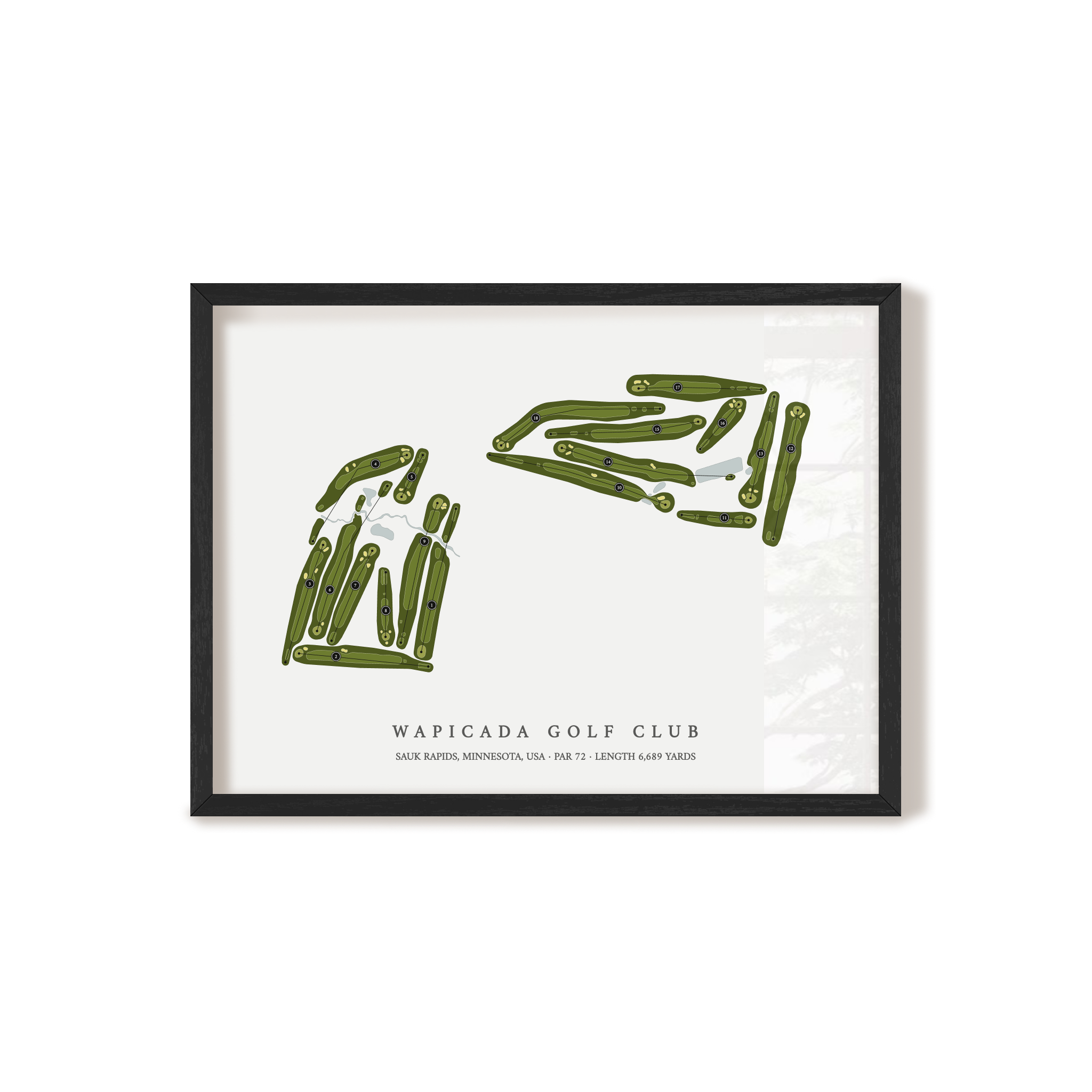 Wapicada Golf Club | Golf Course Print | Black Frame