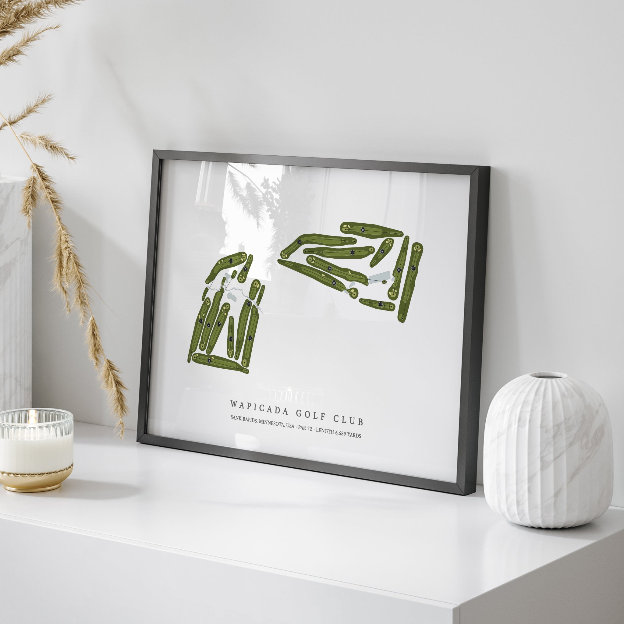 Wapicada Golf Club | Golf Course Print | On Table