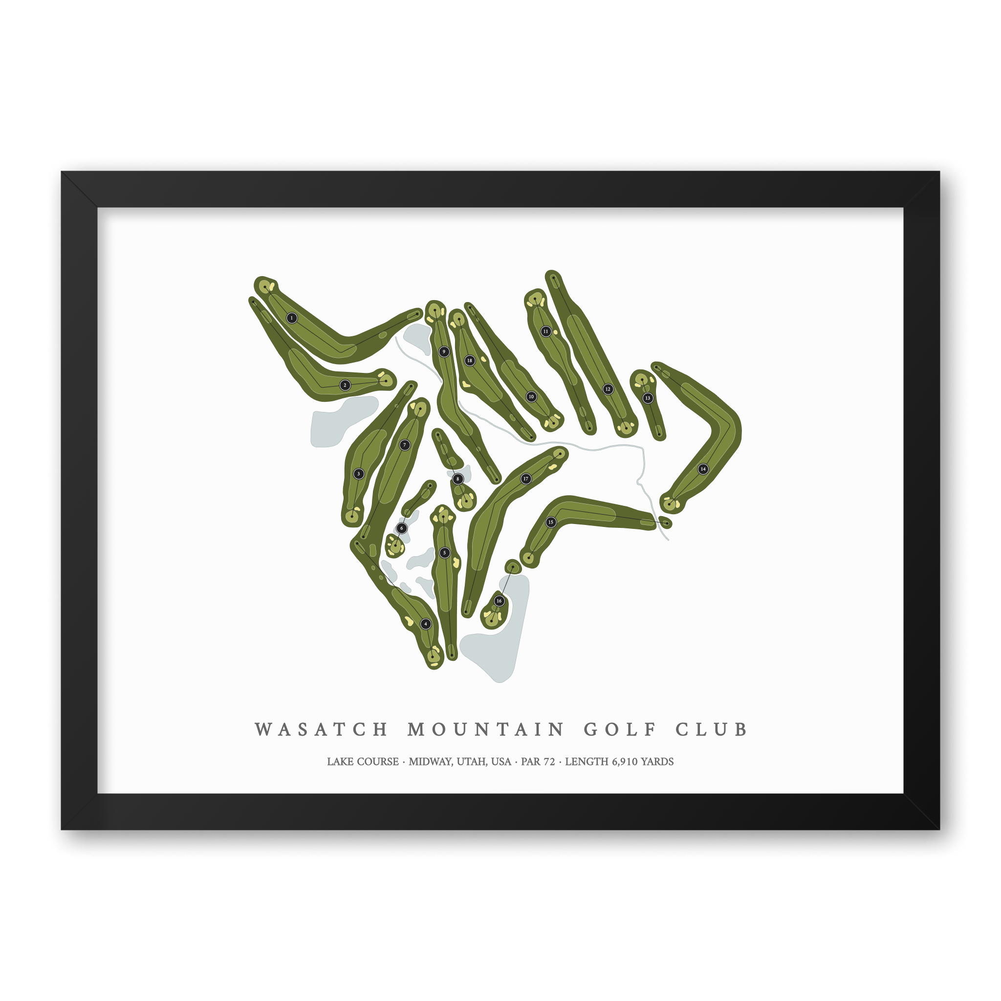 Wasatch Mountain Golf Course - Lake Course | Golf Course Print | Black Frame