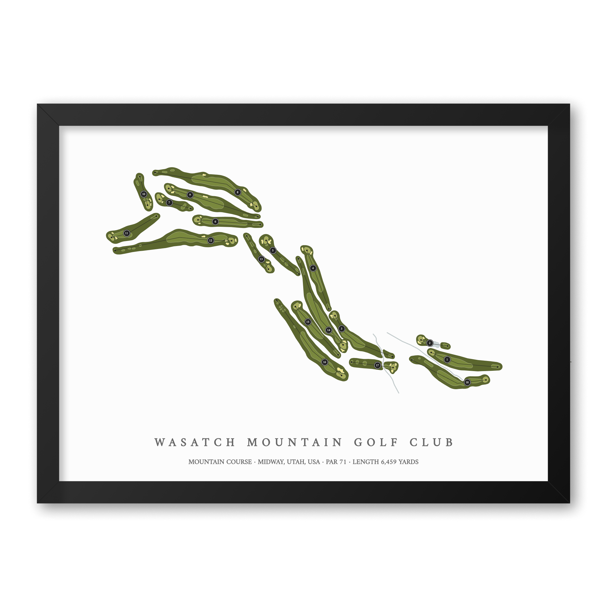 Wasatch Mountain Golf Course - Mountain Course | Golf Course Print | Black Frame