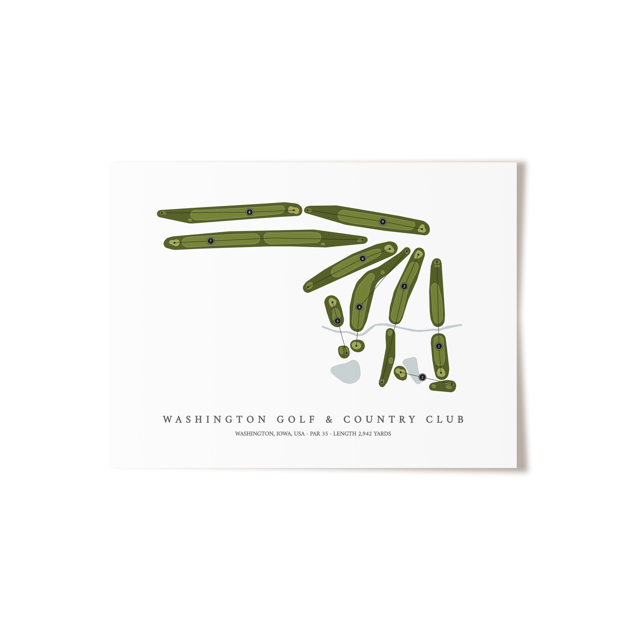 Washington Golf & Country Club | Golf Course Map | Unframed