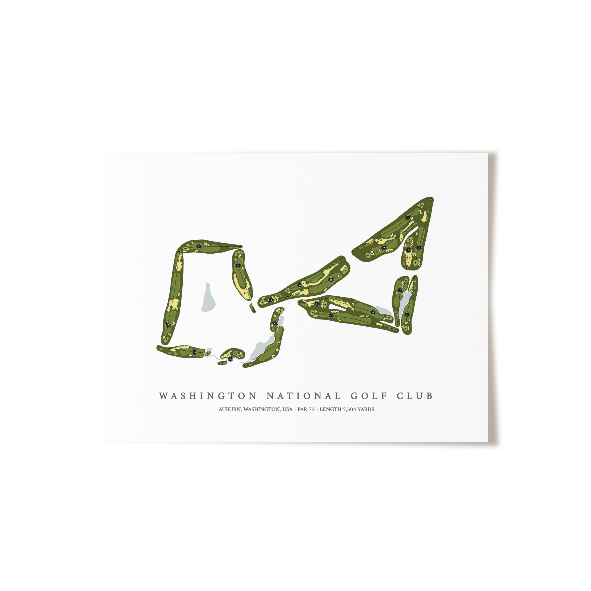 Washington National Golf Club | Golf Course Map | Unframed