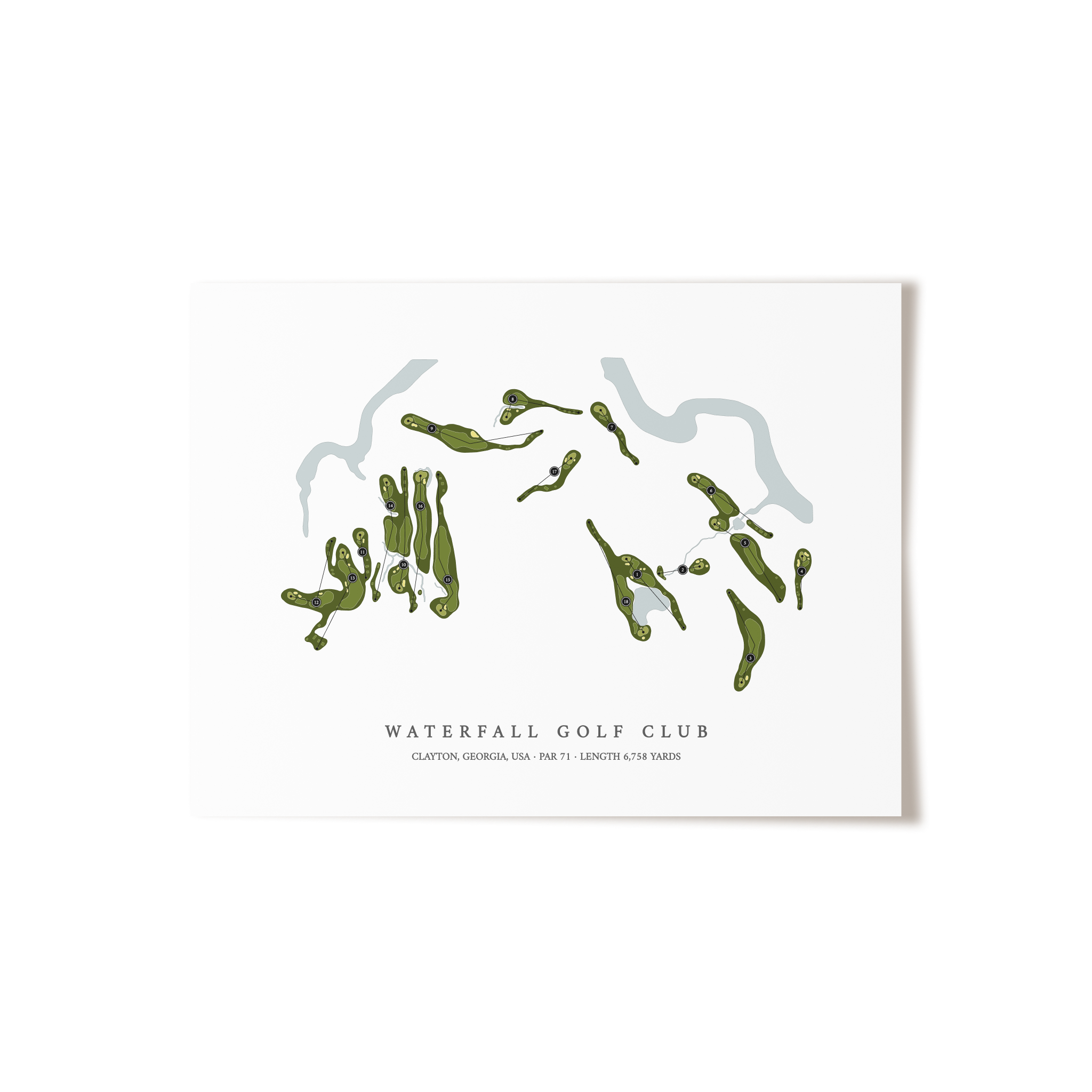 Waterfall Golf Club | Golf Course Map | Unframed